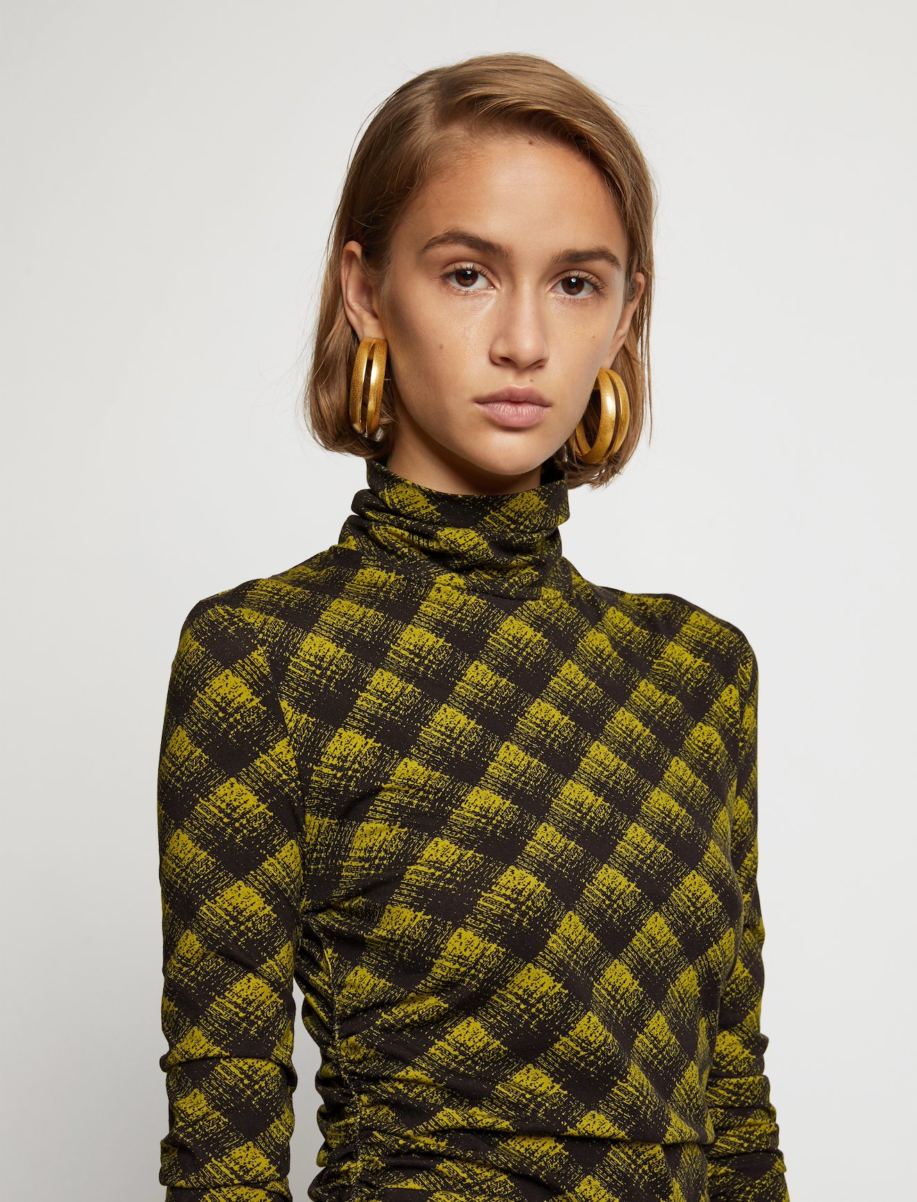 Brushed Plaid Jersey Dress #3
