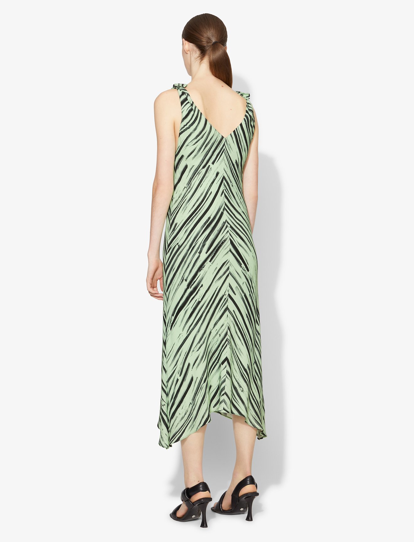 Brushstroke Printed Sleeveless Knot Dress #2
