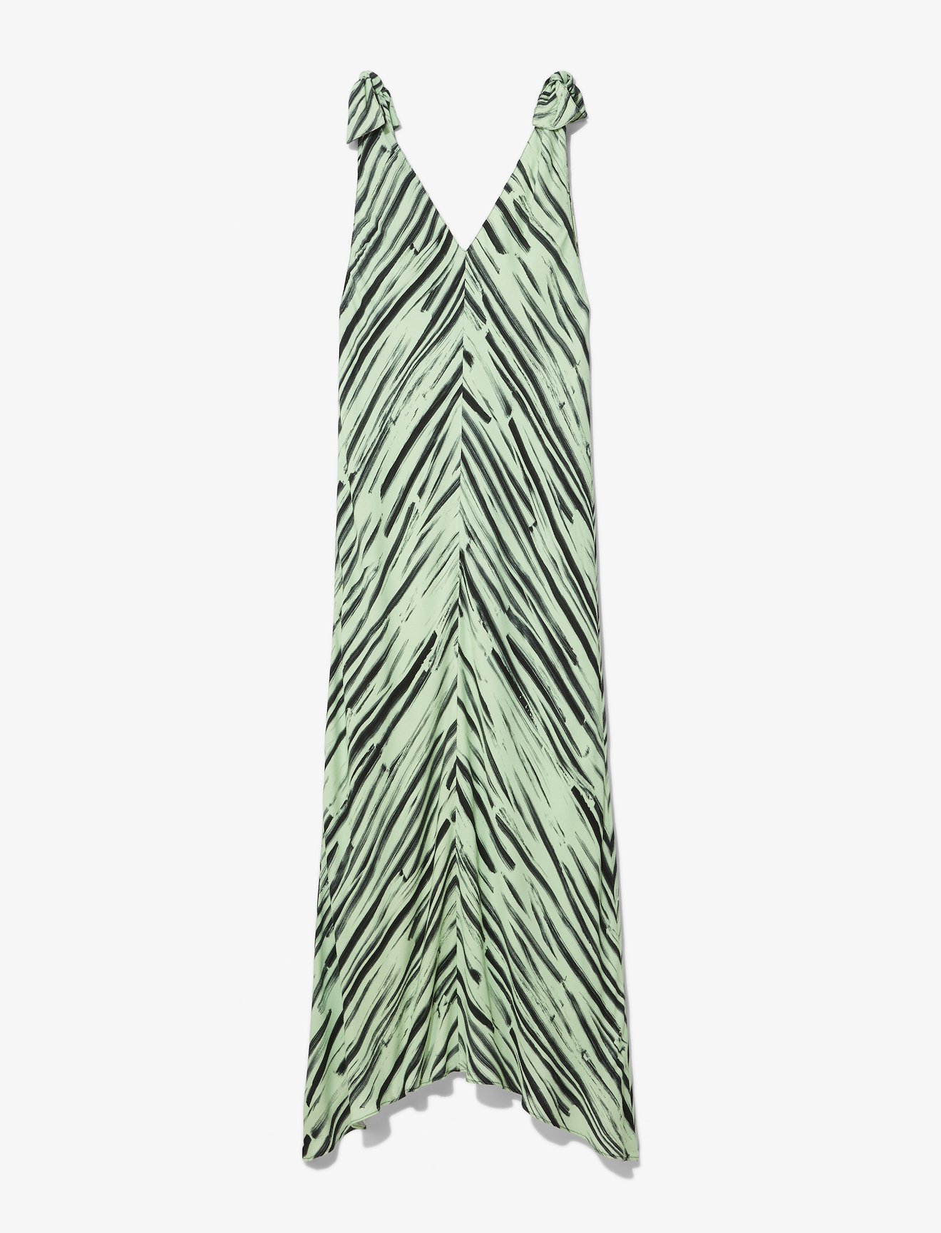 Brushstroke Printed Sleeveless Knot Dress #4