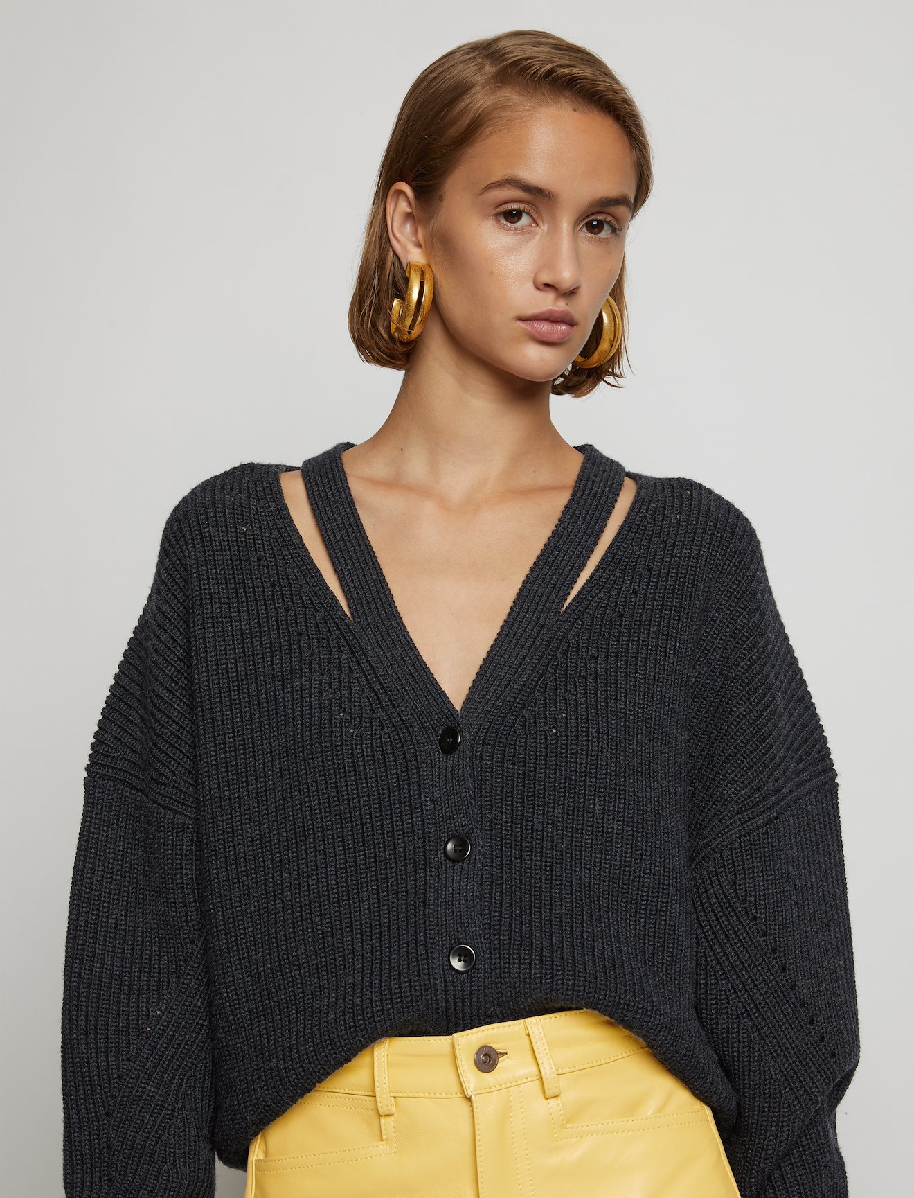 Button Back Merino Rib Cardigan #4