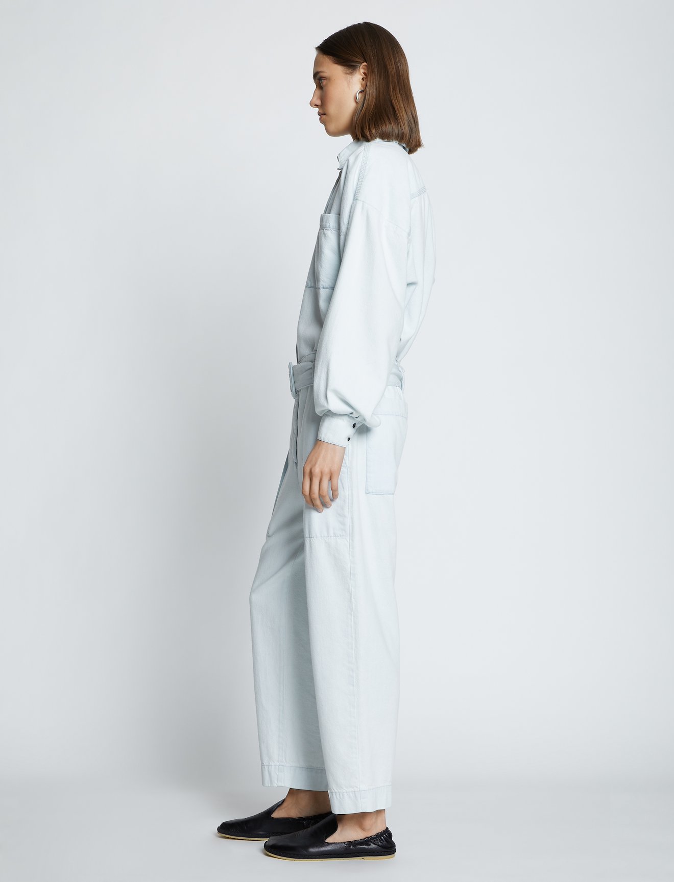 Chambray Belted Pants #1