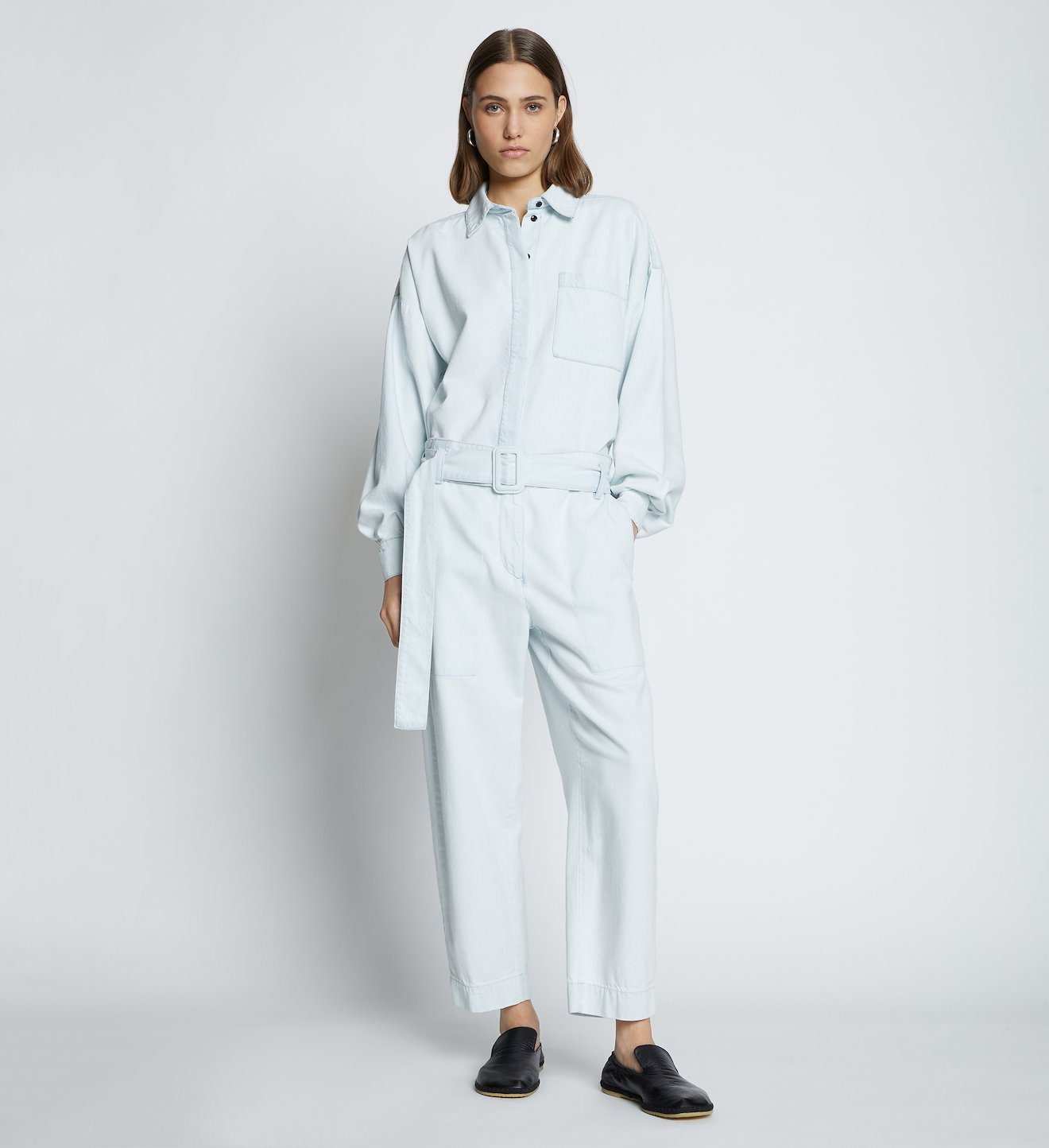 Chambray Belted Pants