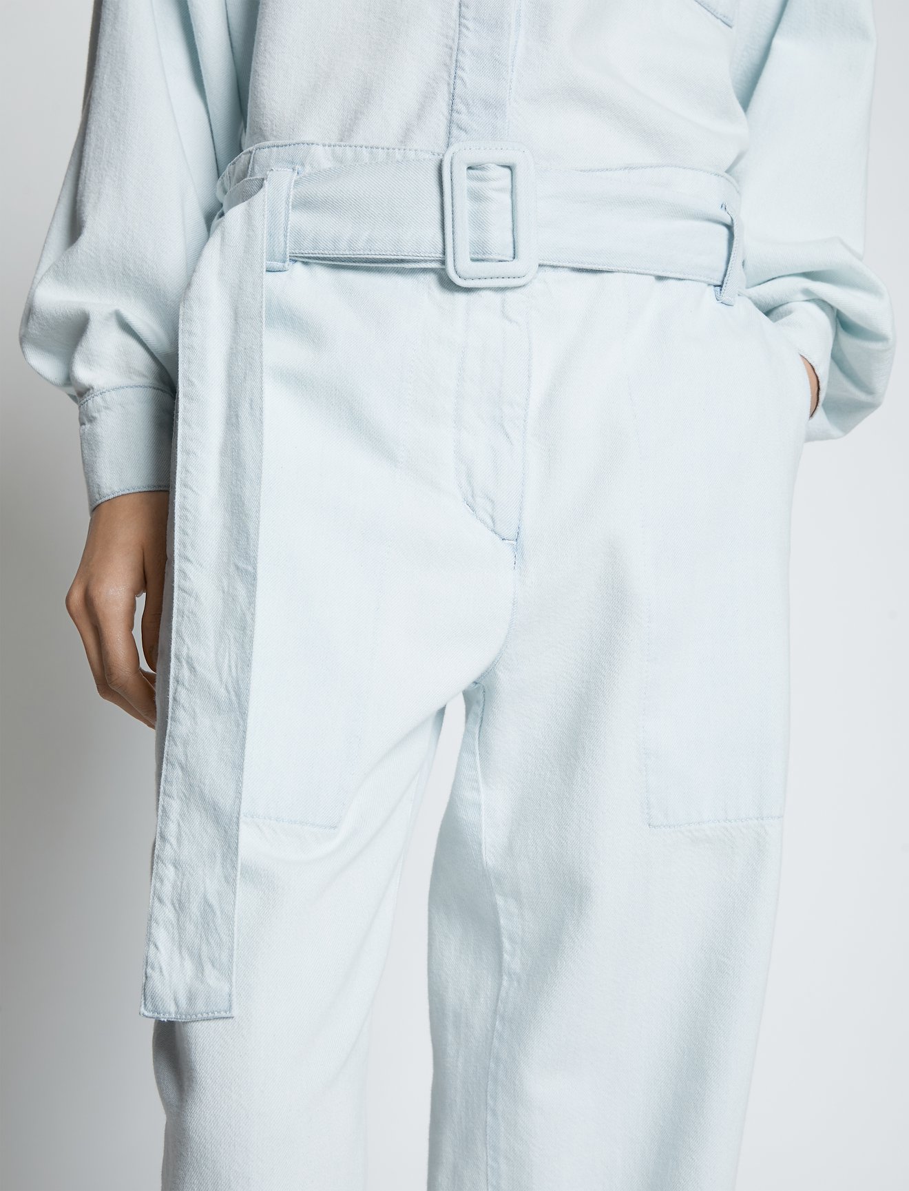 Chambray Belted Pants #3