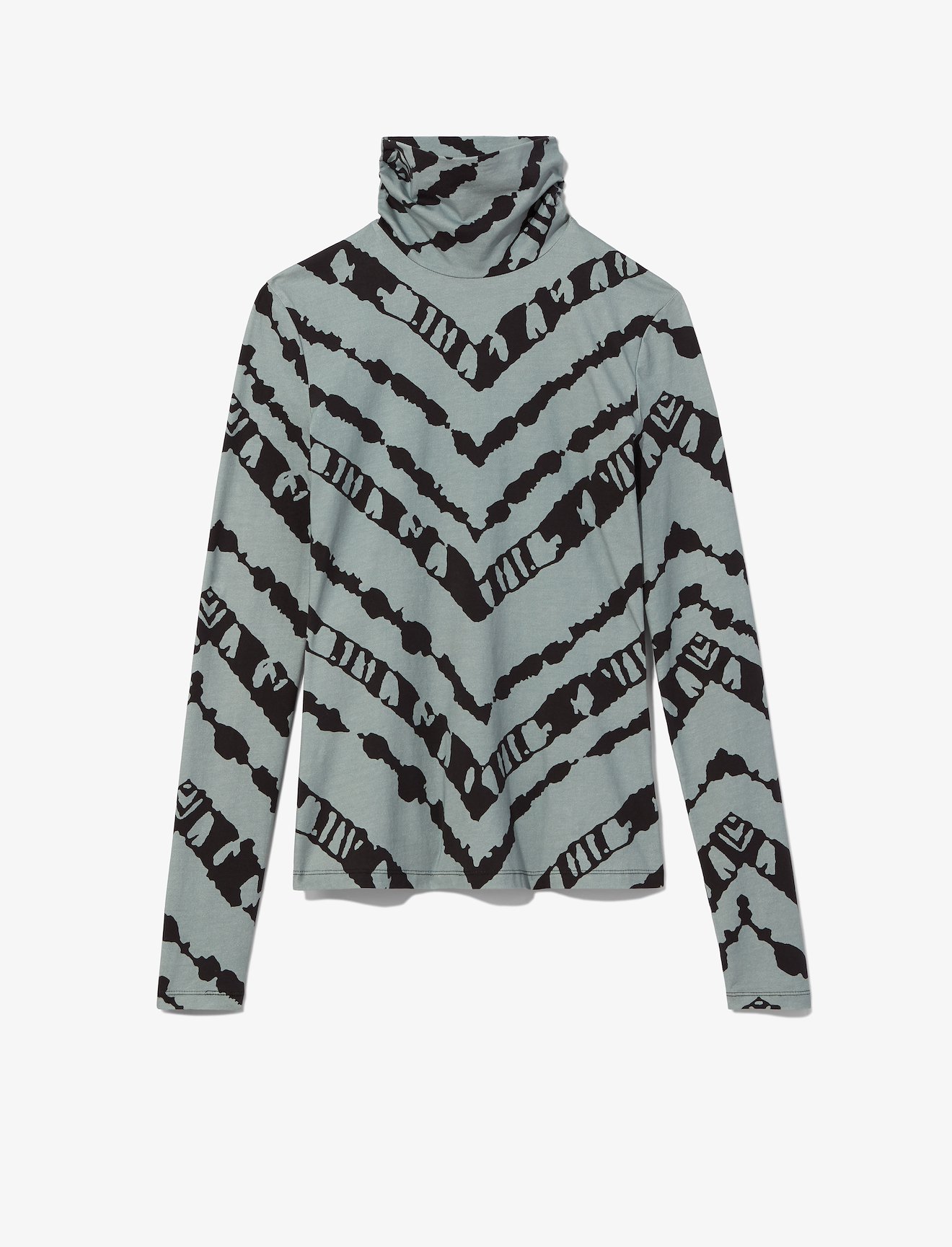 Chevron Jersey Turtleneck Top #5