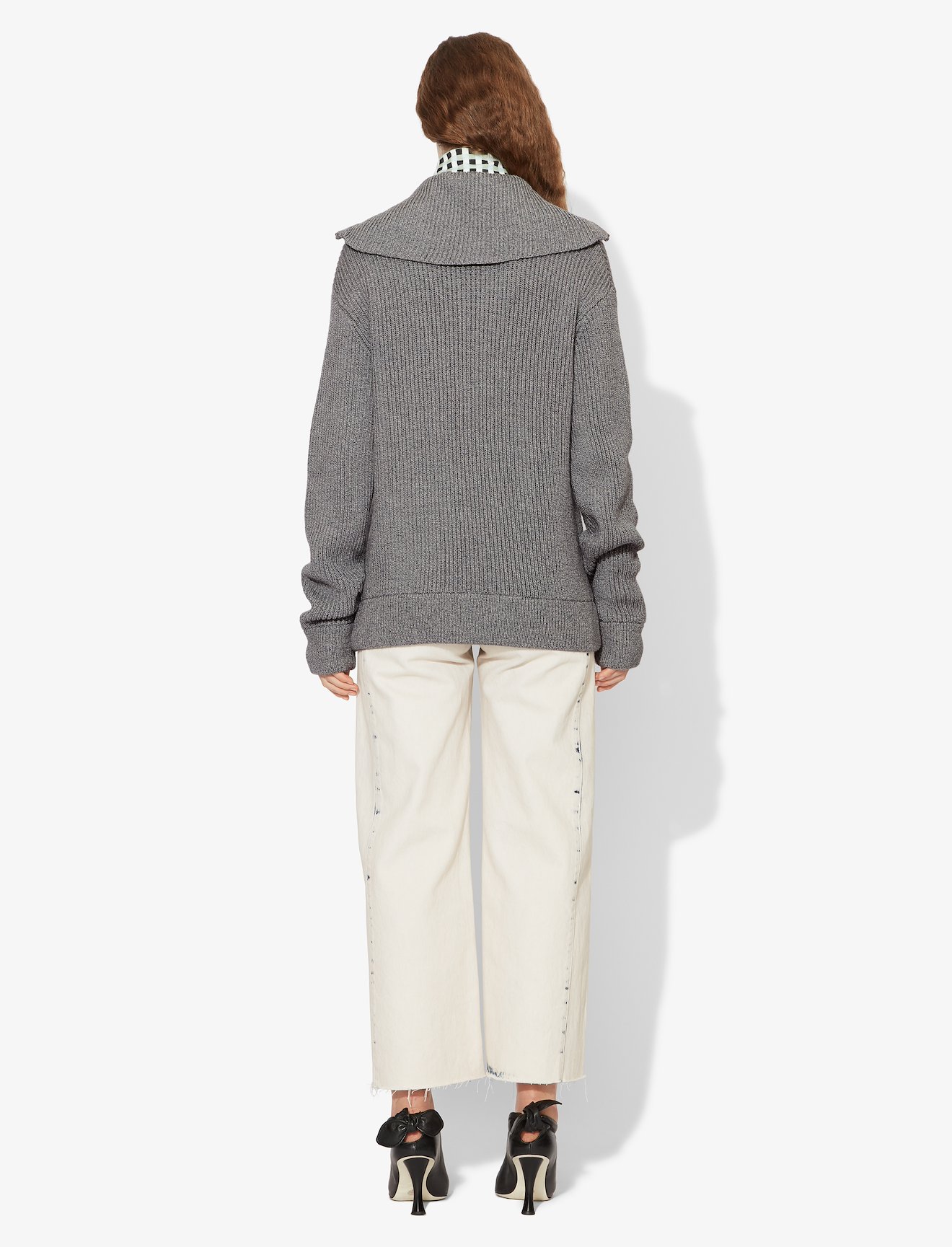 Chunky Rib Half Zip Knit Cardigan #2