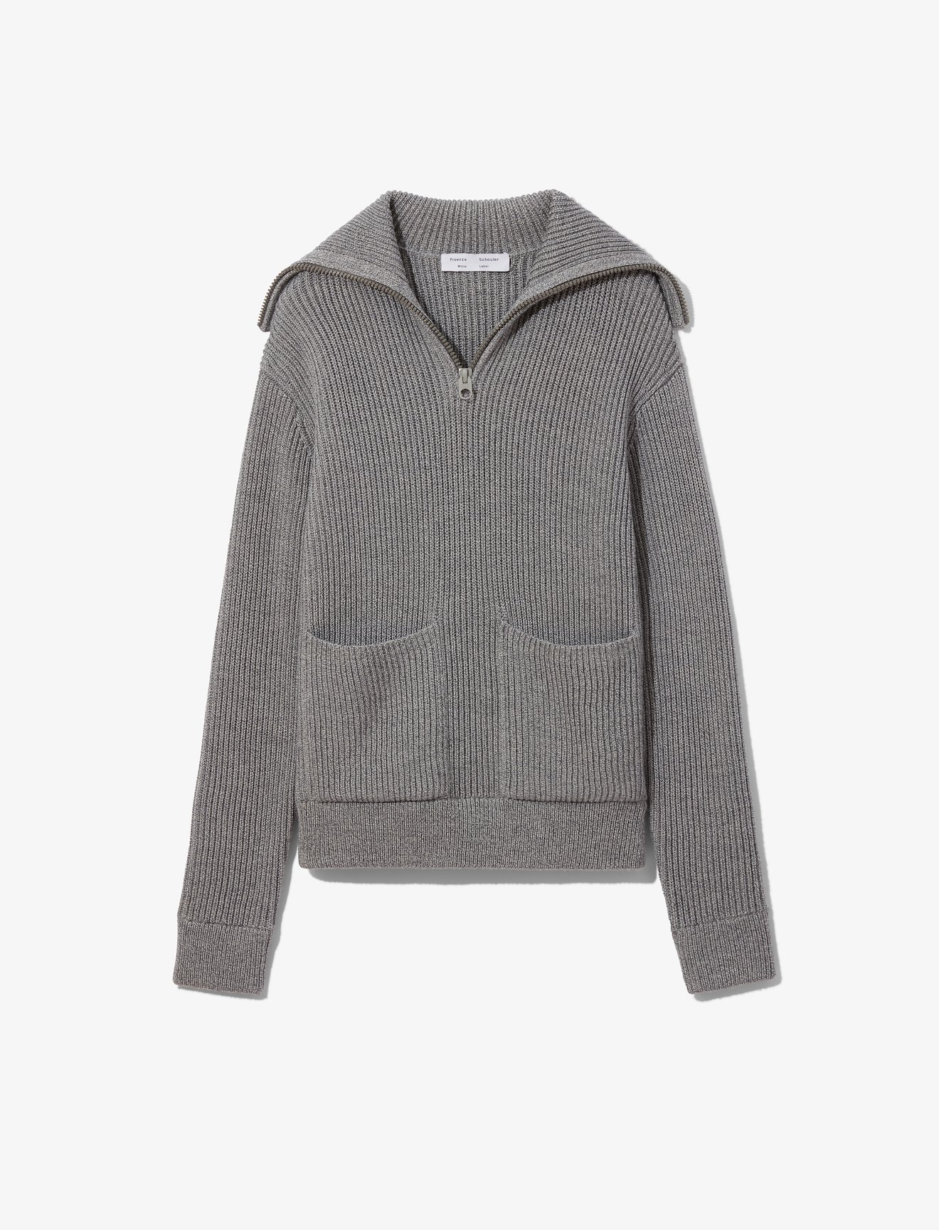 Proenza Schouler Chunky Rib Half Zip Knit Cardigan Official Site Proenza Schouler Chunky Rib Half Zip Knit Cardigan Official Site