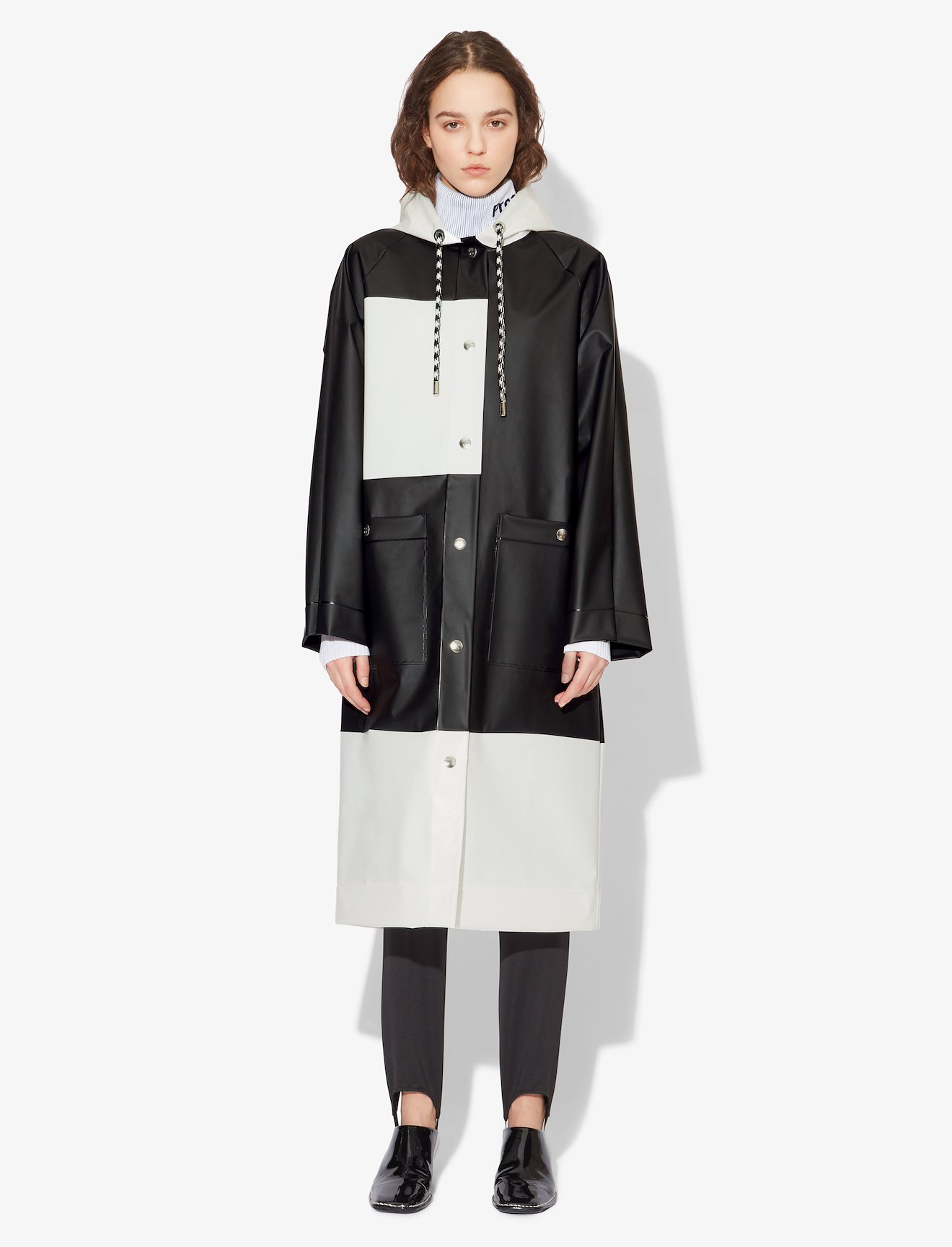 Colorblock Long Raincoat #1