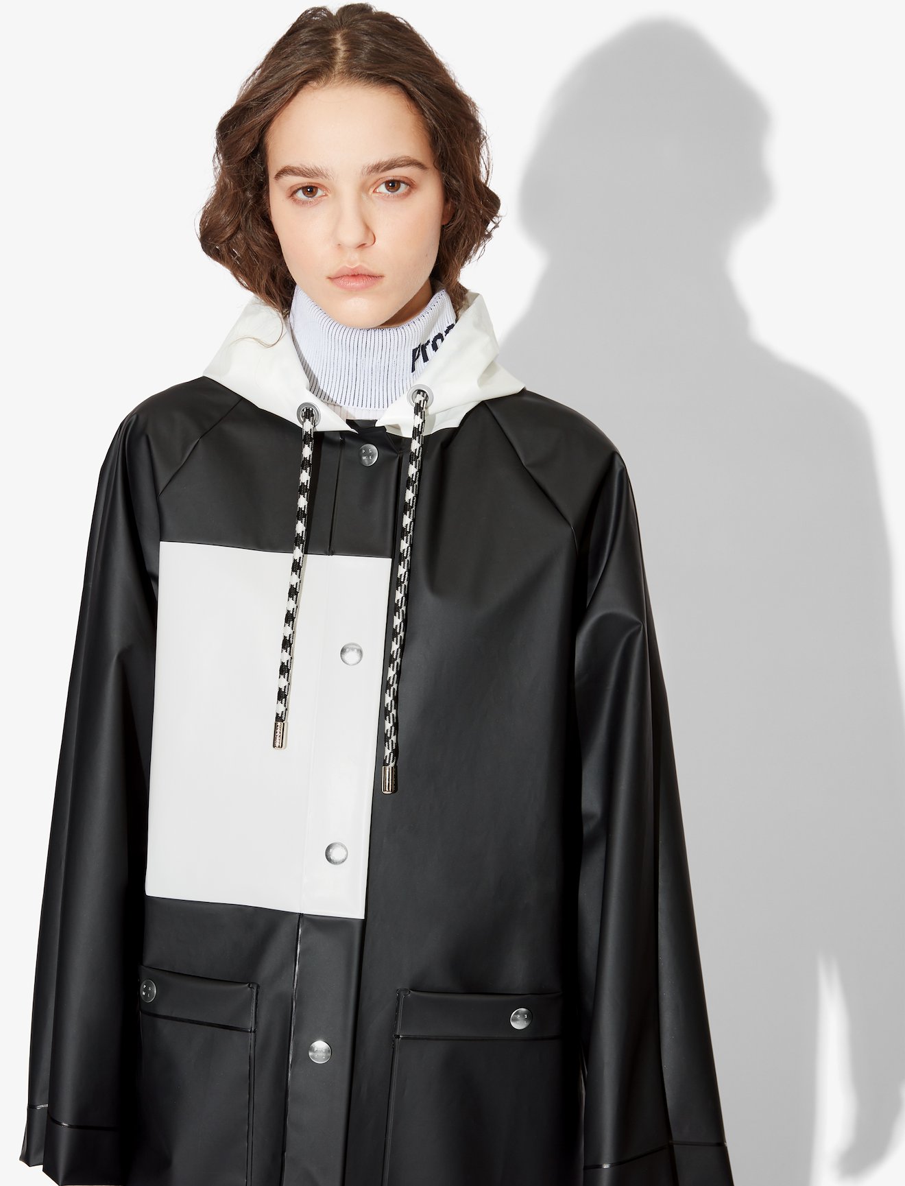 Colorblock Long Raincoat #3