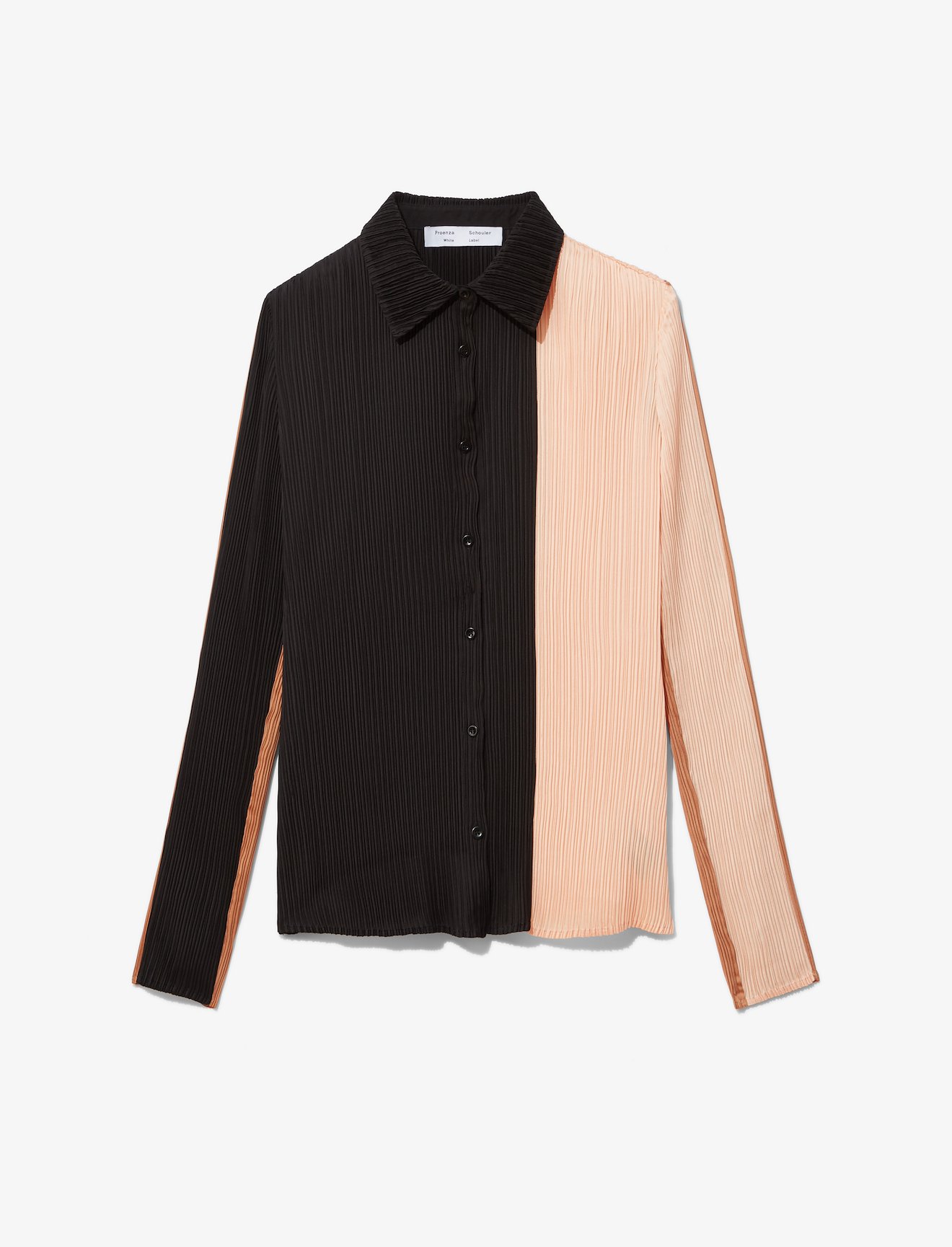 Colorblock Plisse Button Front Top #4