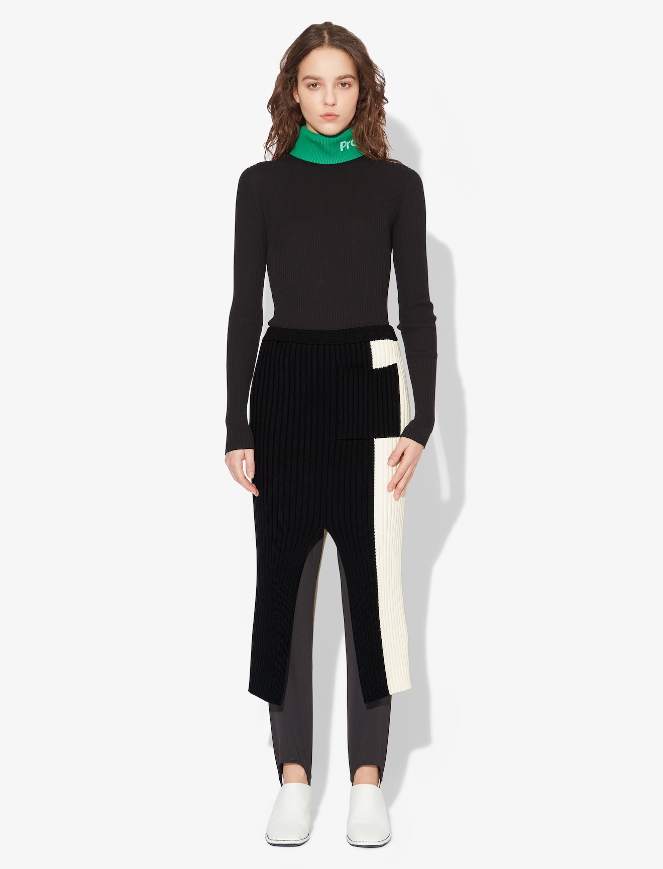 Colorblock Rib Knit Skirt #1