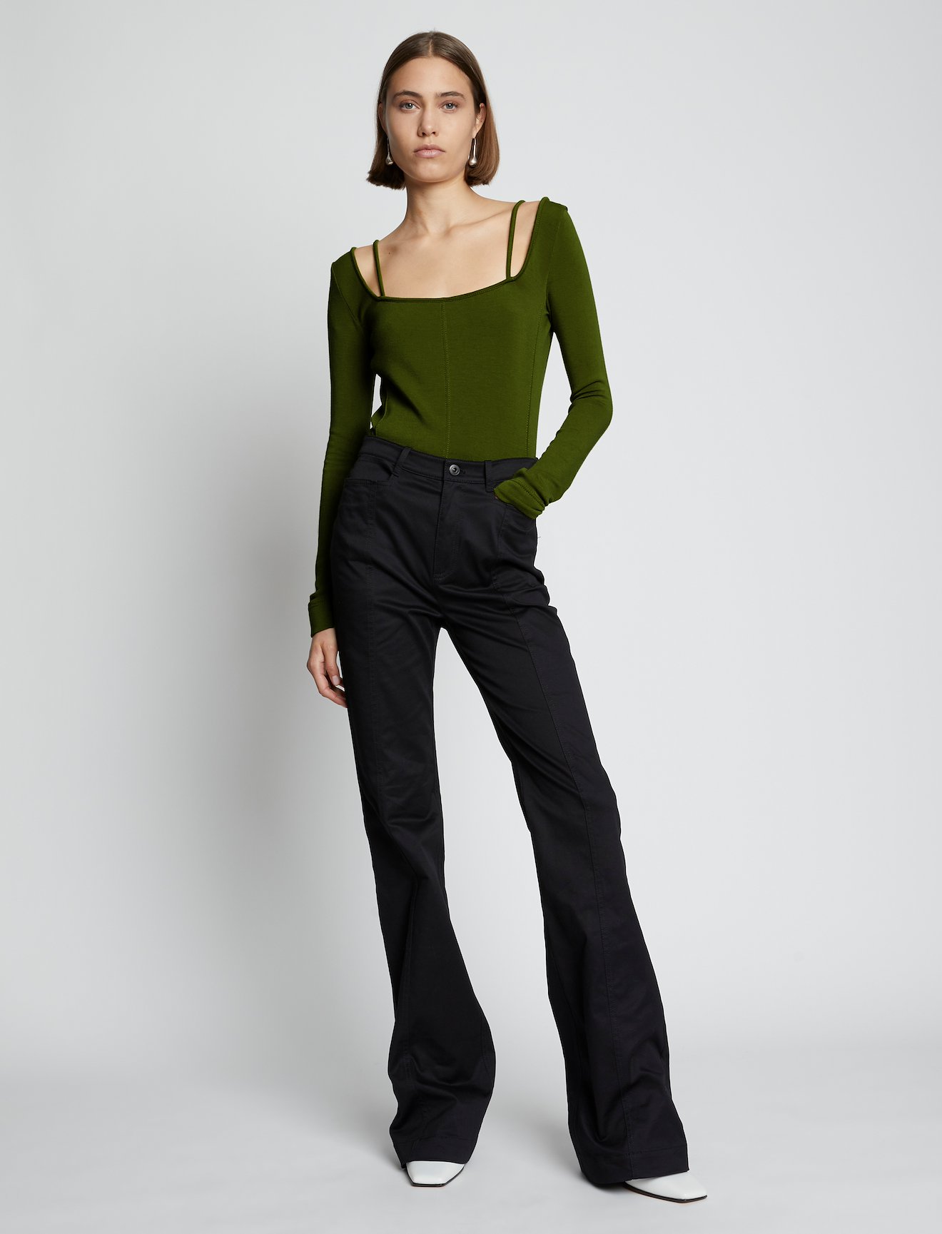 Compact Jersey Square Neck Bodysuit #1