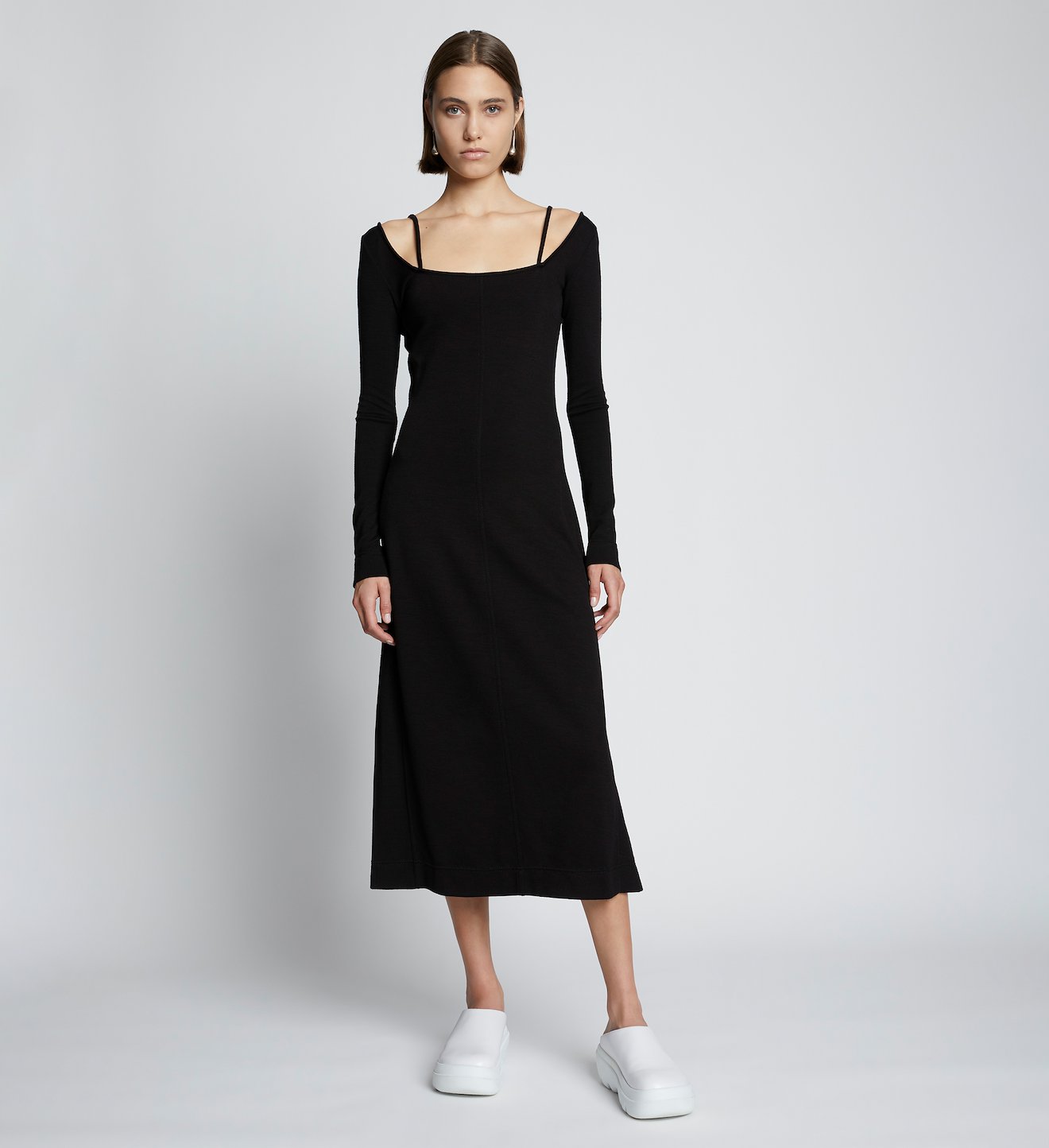 Compact Jersey Square Neck Dress