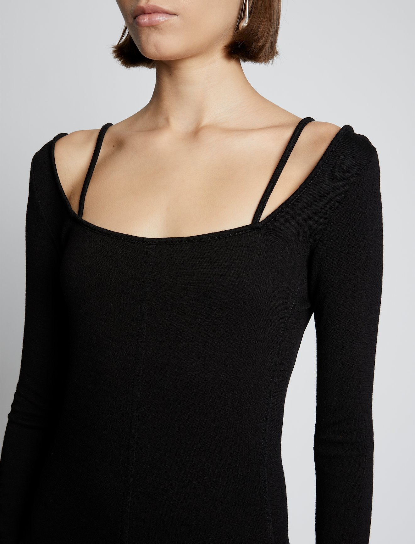 Compact Jersey Square Neck Dress #3