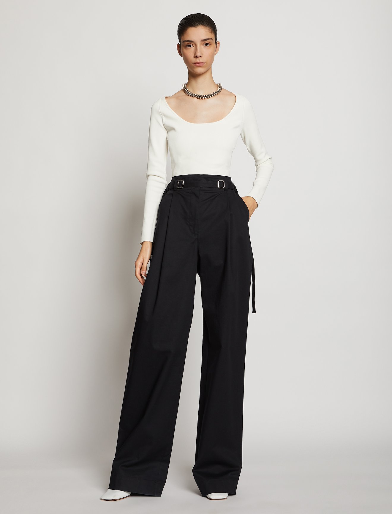 Compact Knit Scoop Neck Top #1