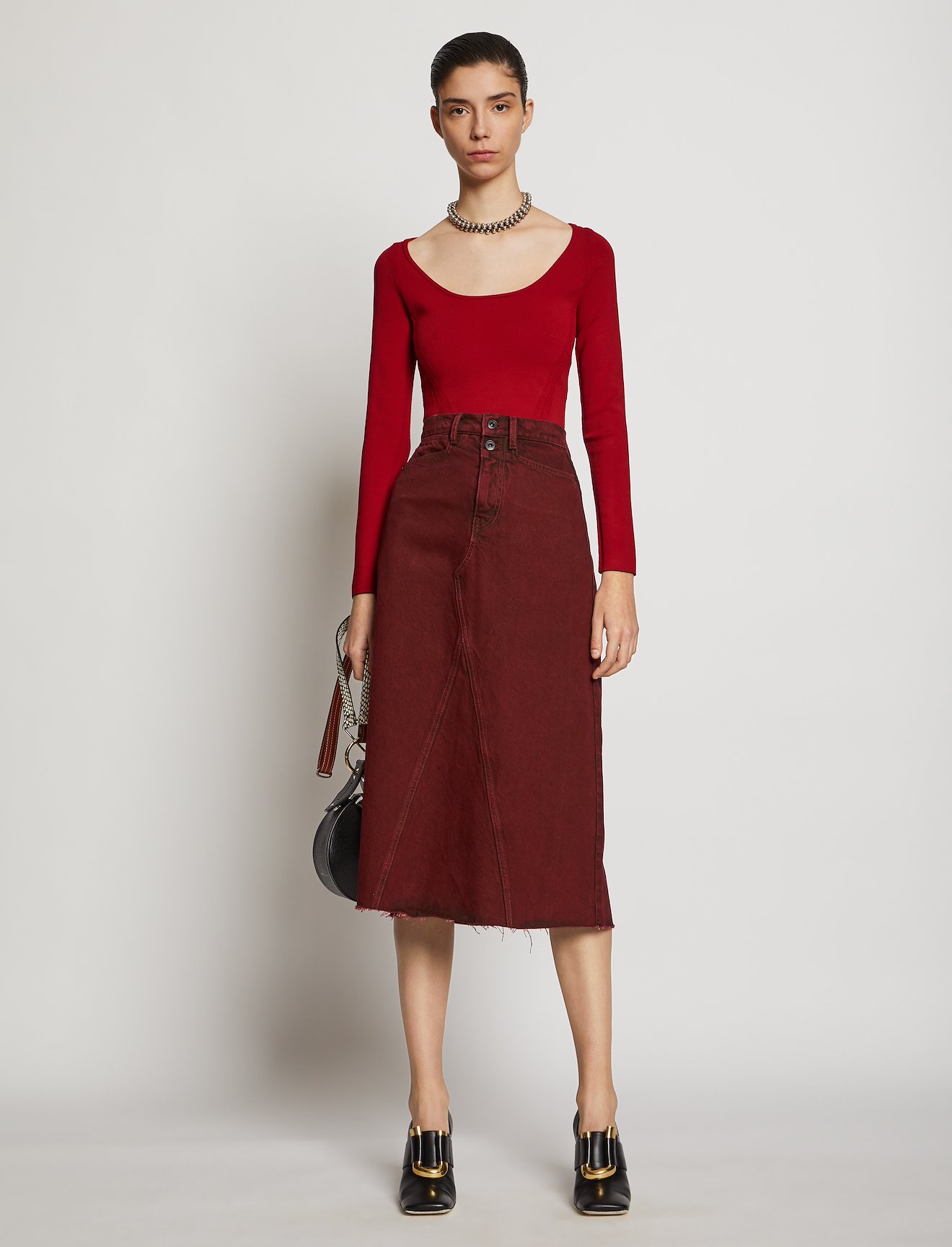 Compact Knit Scoop Neck Top #1