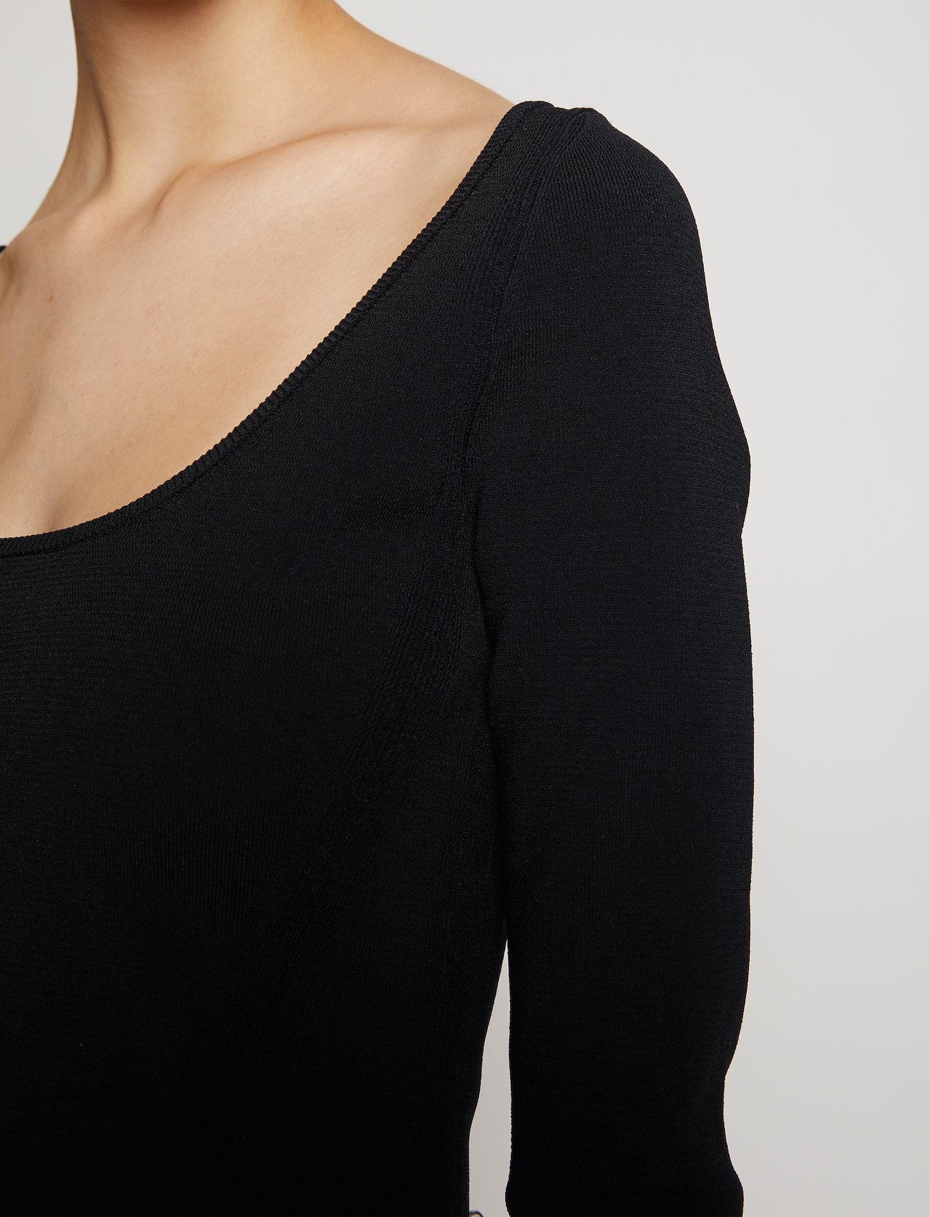 Compact Knit Scoop Neck Top #4