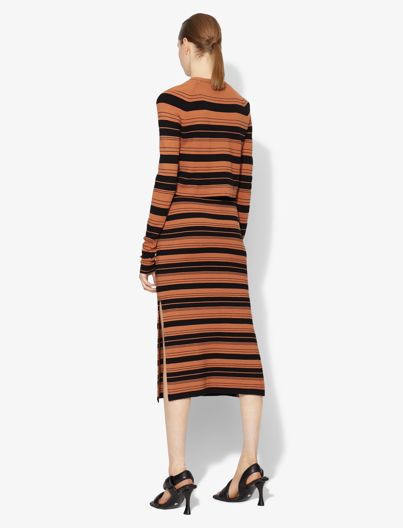 Compact Stripe Cropped Crewneck Pullover #2