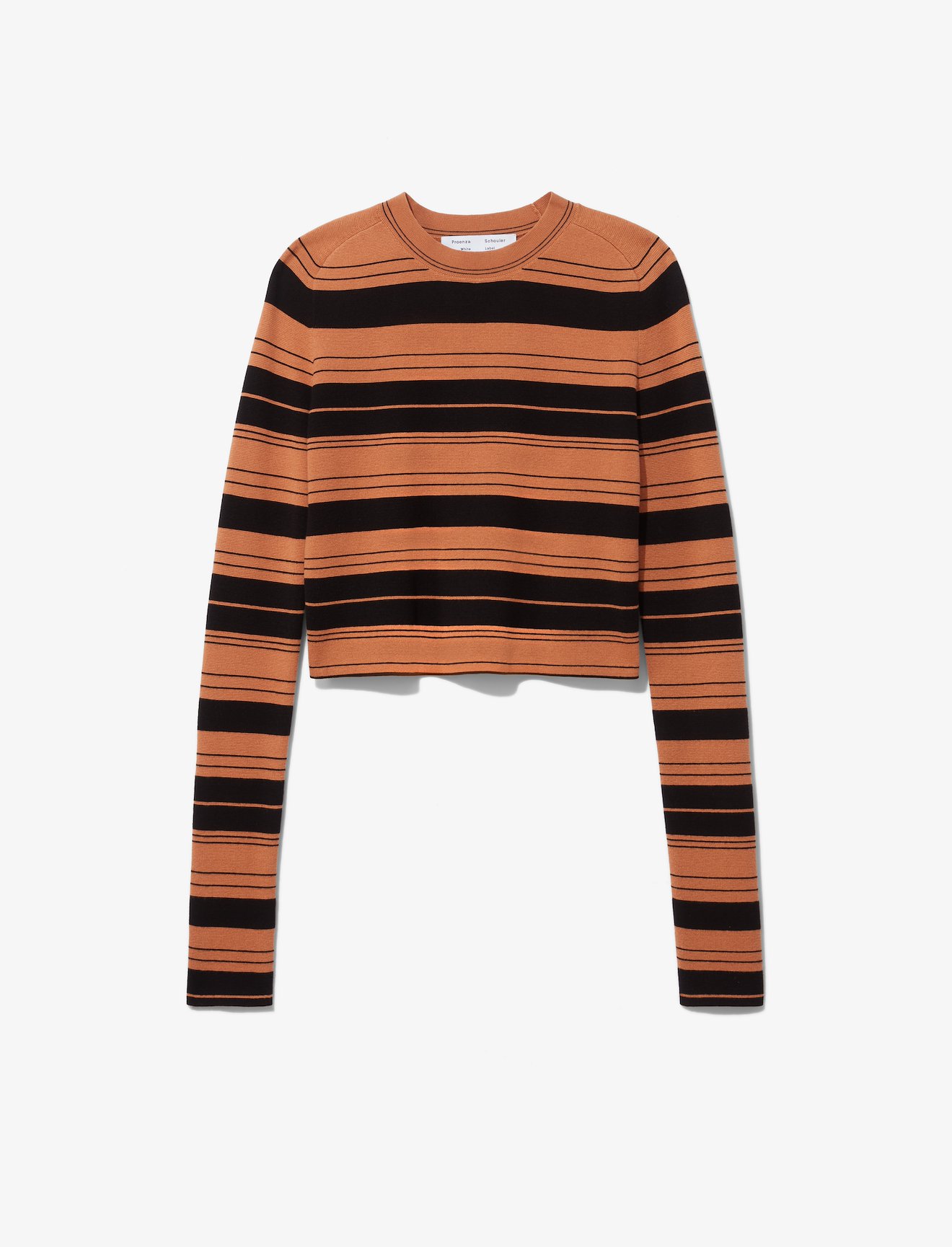 Compact Stripe Cropped Crewneck Pullover #4