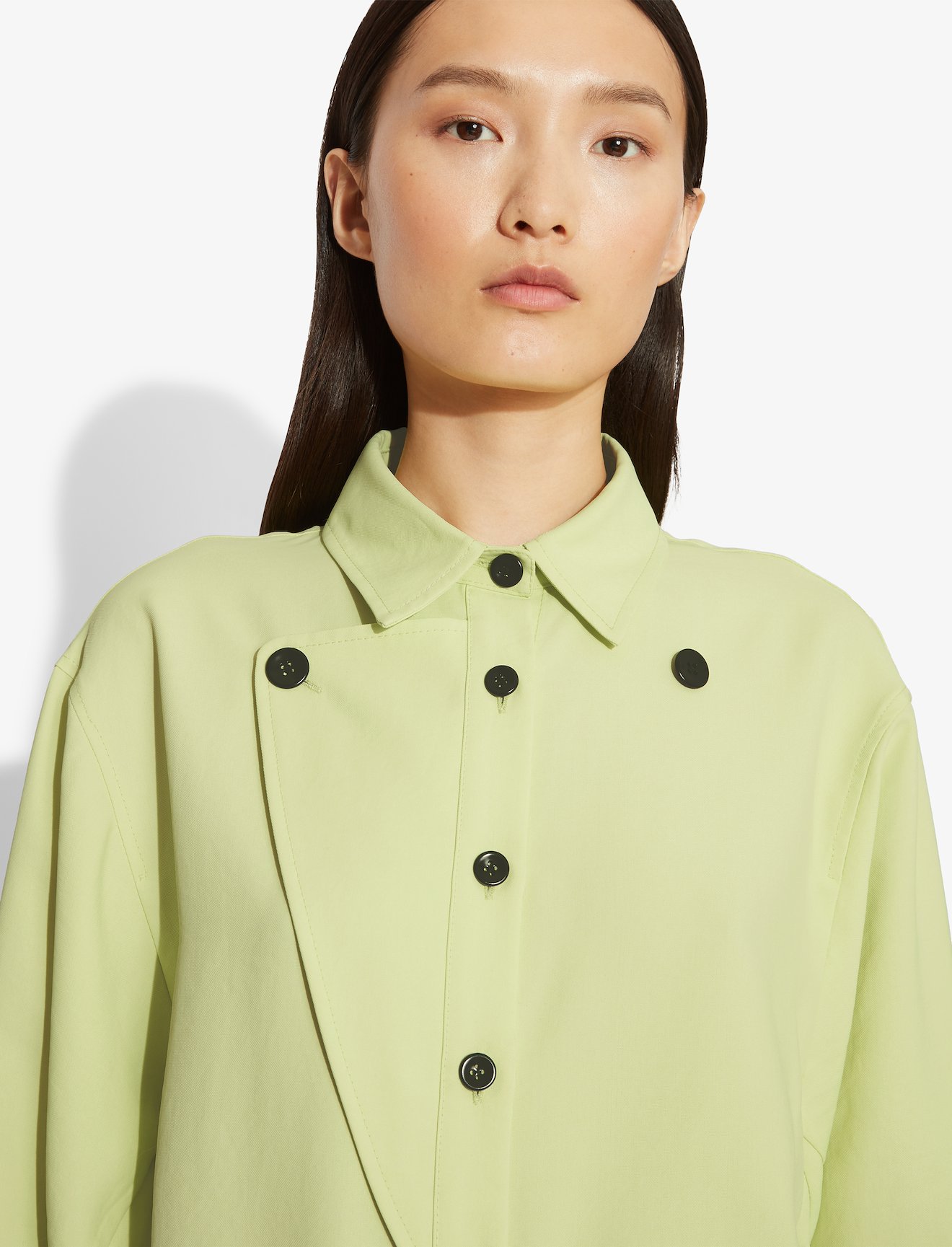 Contrast Button Long Sleeve Button Down Shirt #3