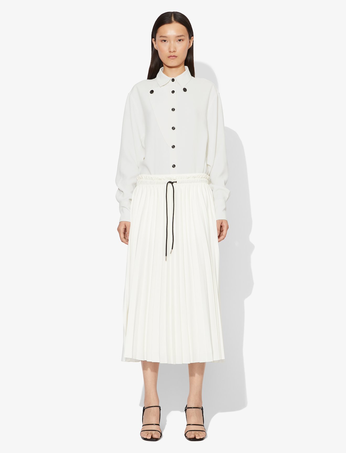 Contrast Button Long Sleeve Shirt #1