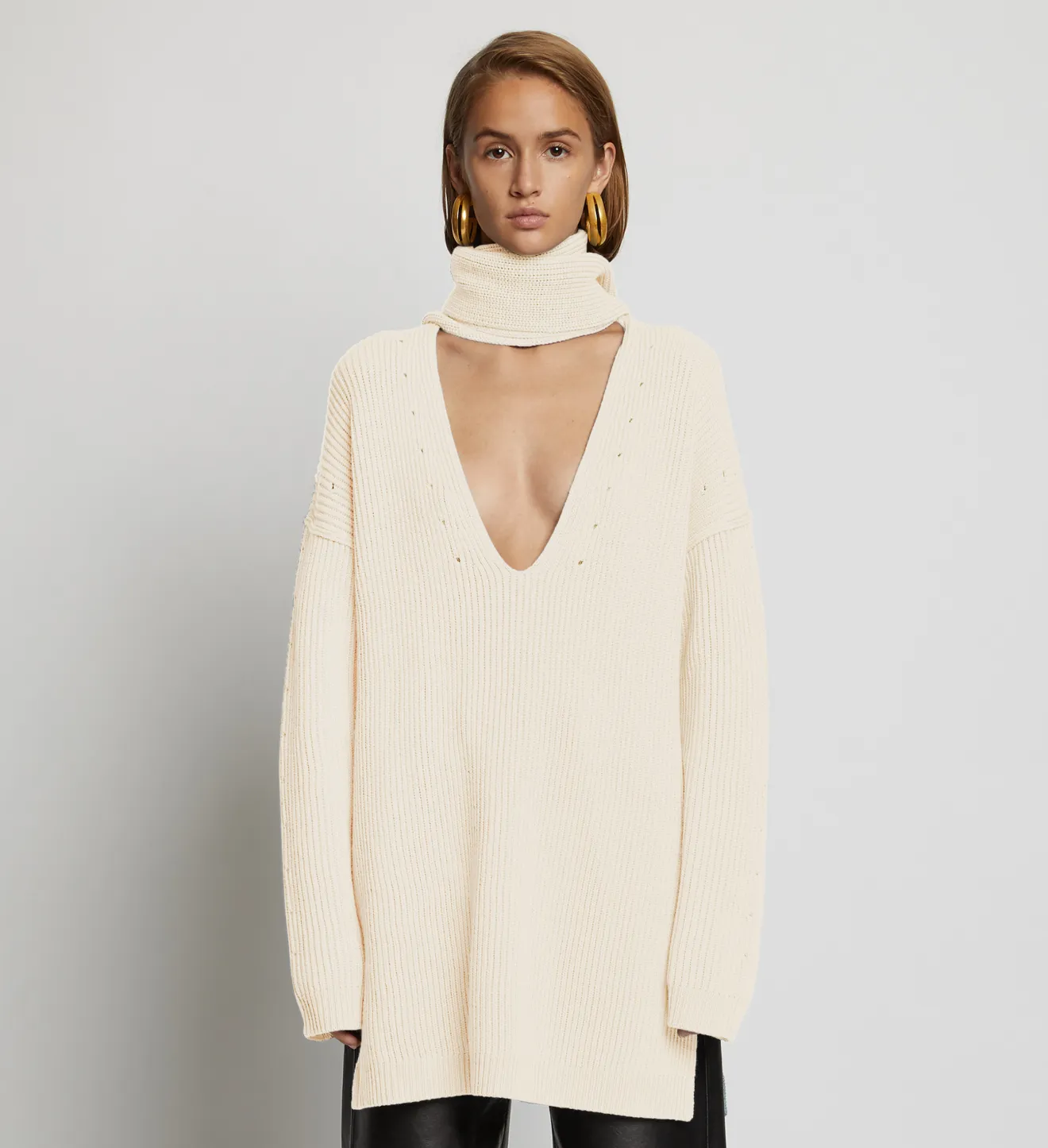 ivory v neck sweater