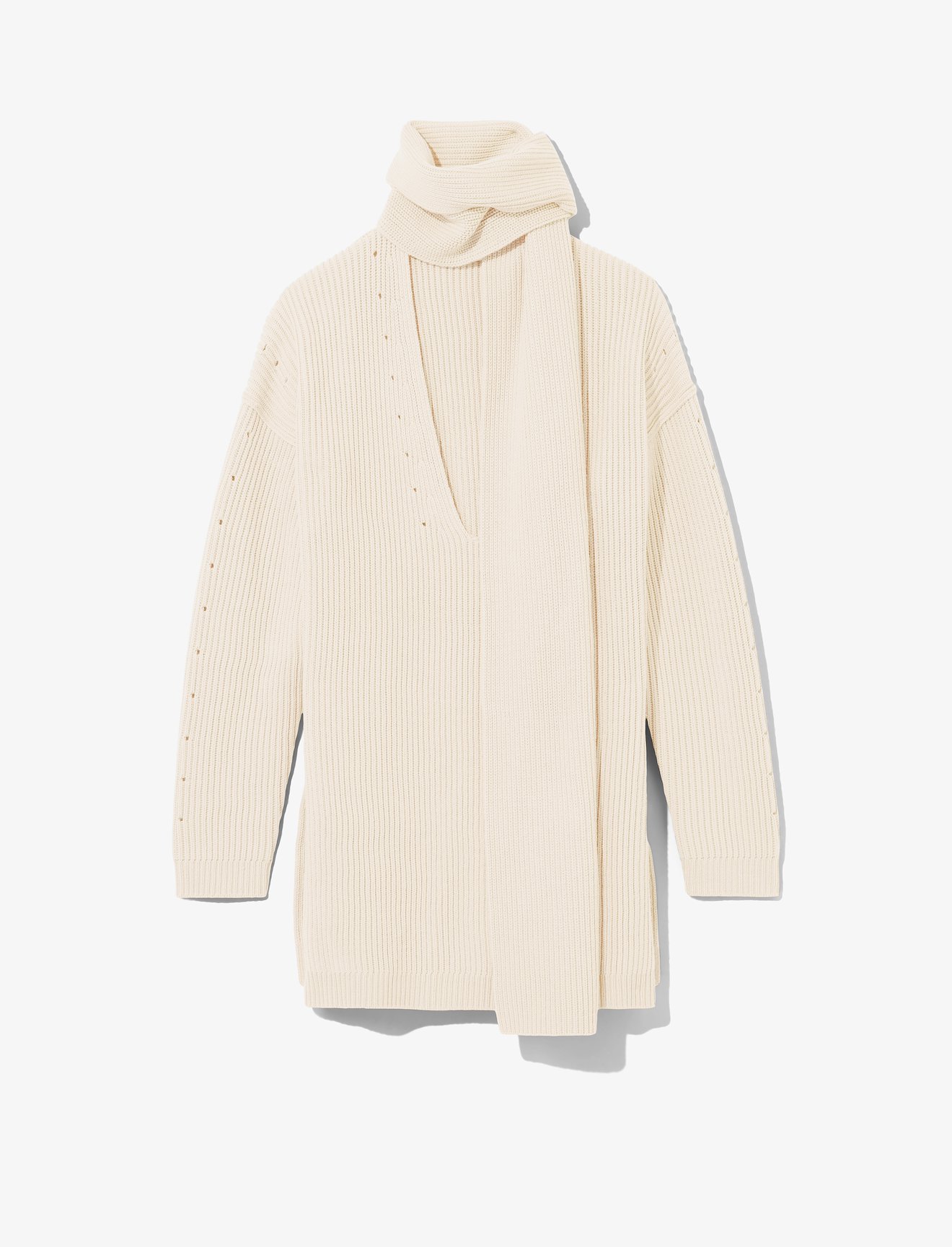 Convertible Scarf V-Neck Sweater #5