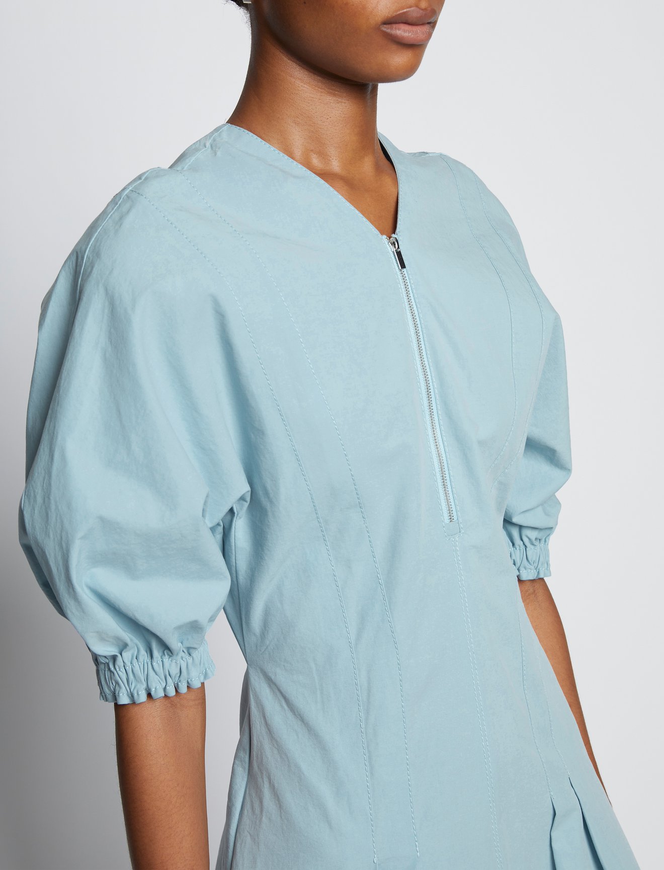 Cotton Linen Puff Sleeve Dress #3