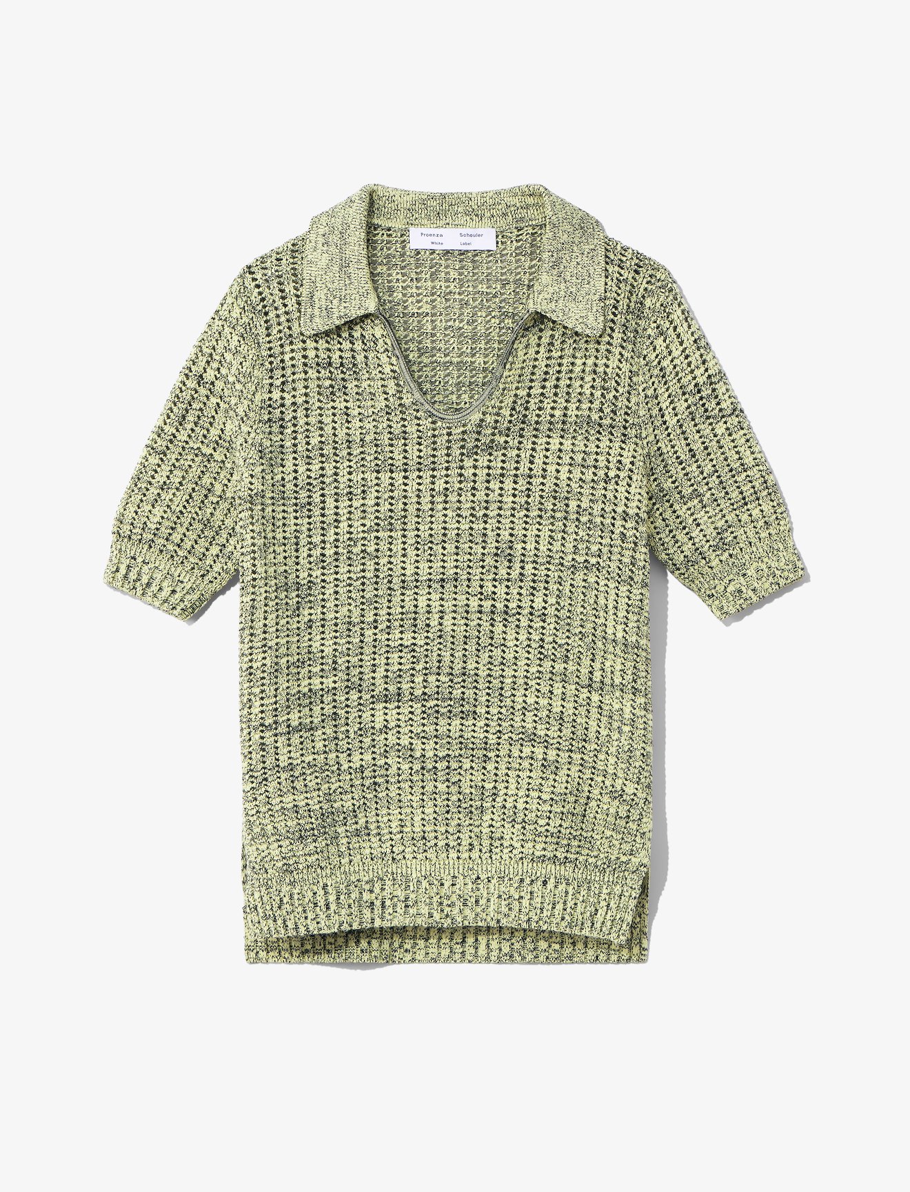 Cotton Silk Pique Knit Polo Top #5