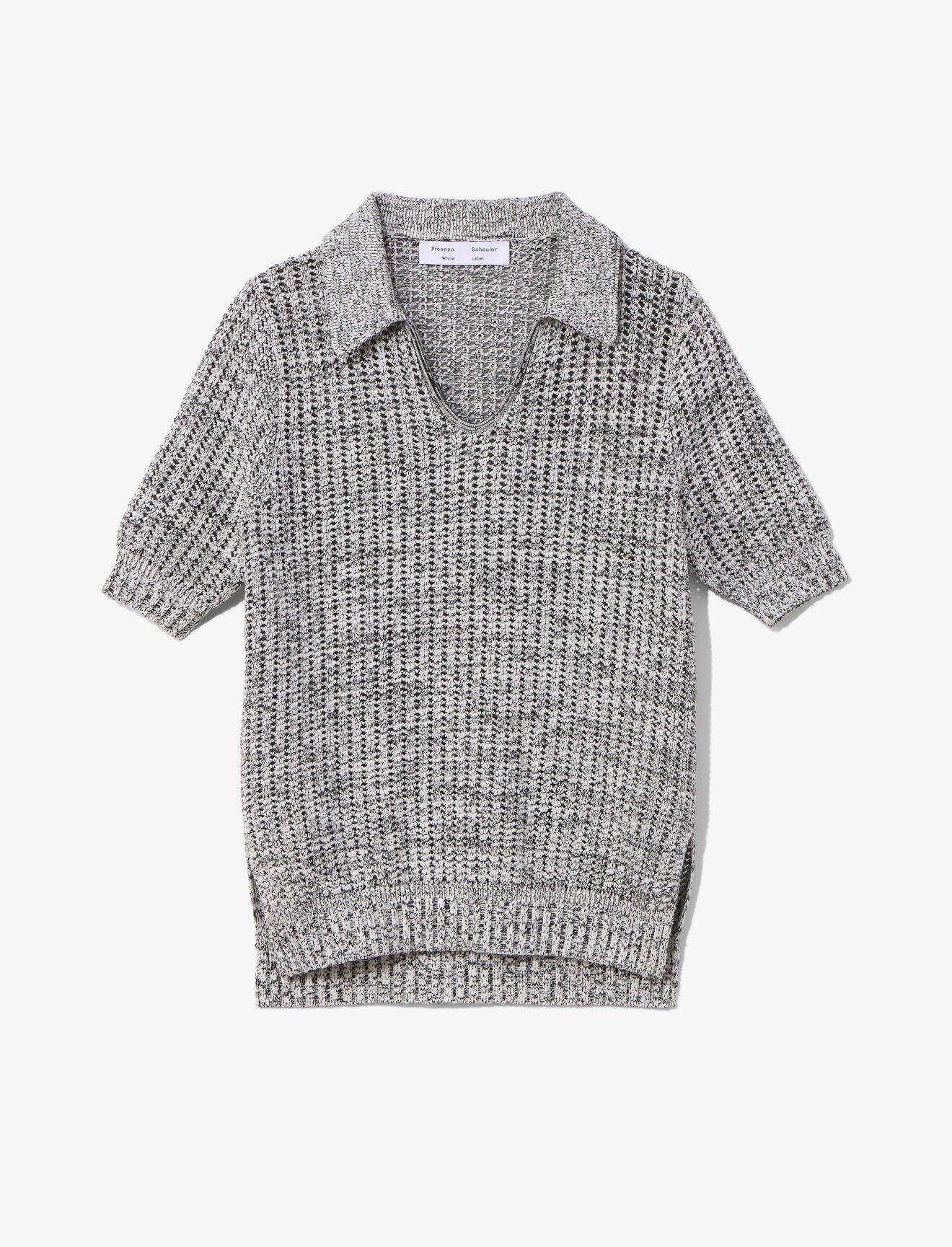 Cotton Silk Pique Knit Polo Top #5