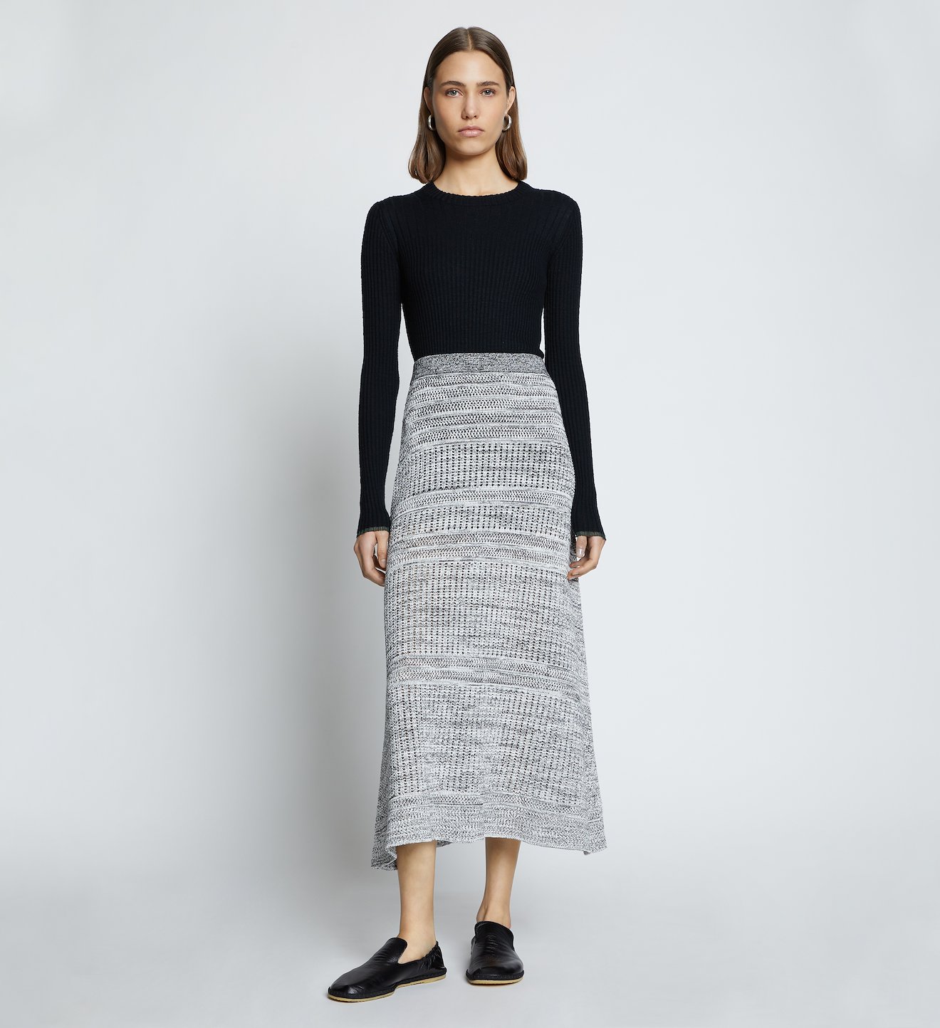 Cotton Silk Pique Knit Skirt