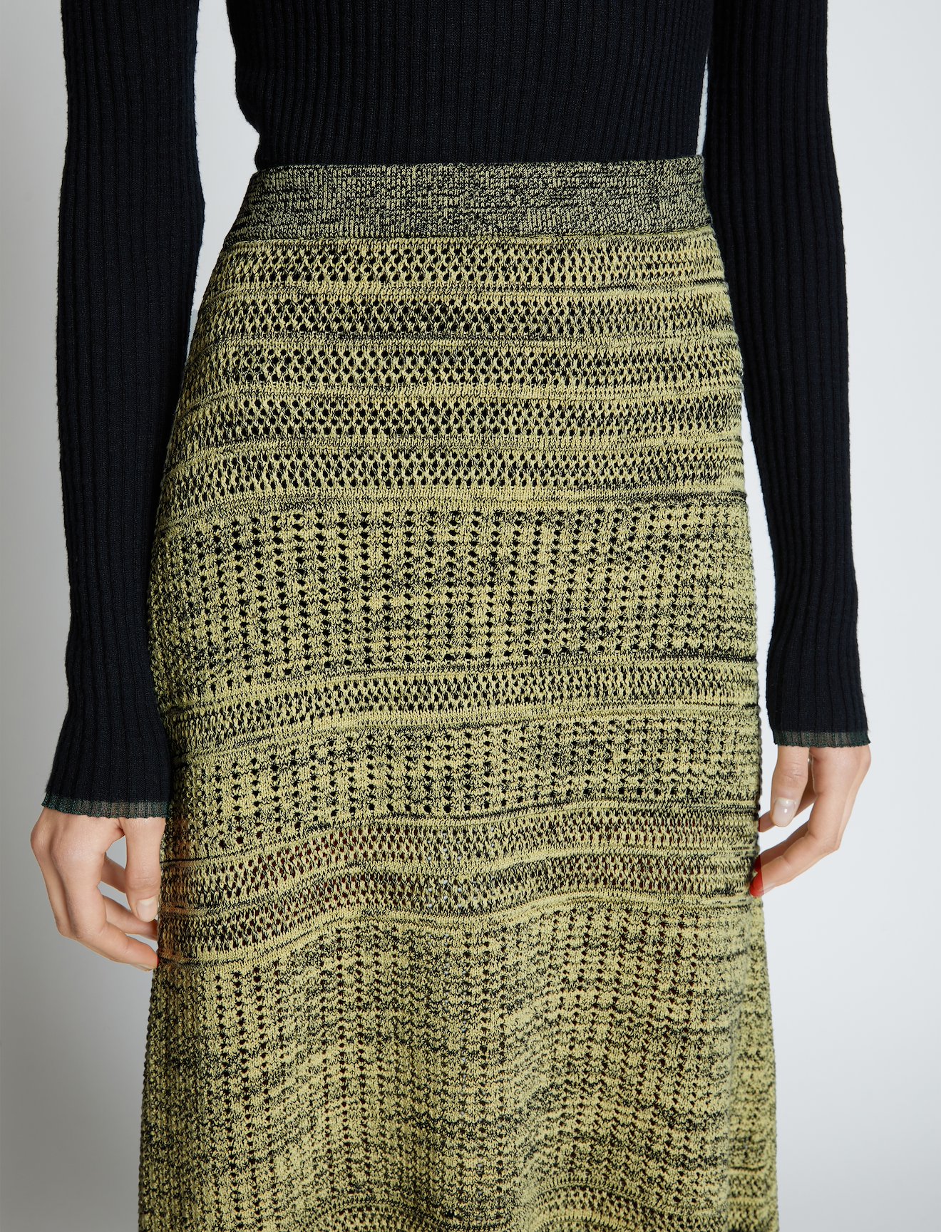 Cotton Silk Pique Knit Skirt #3