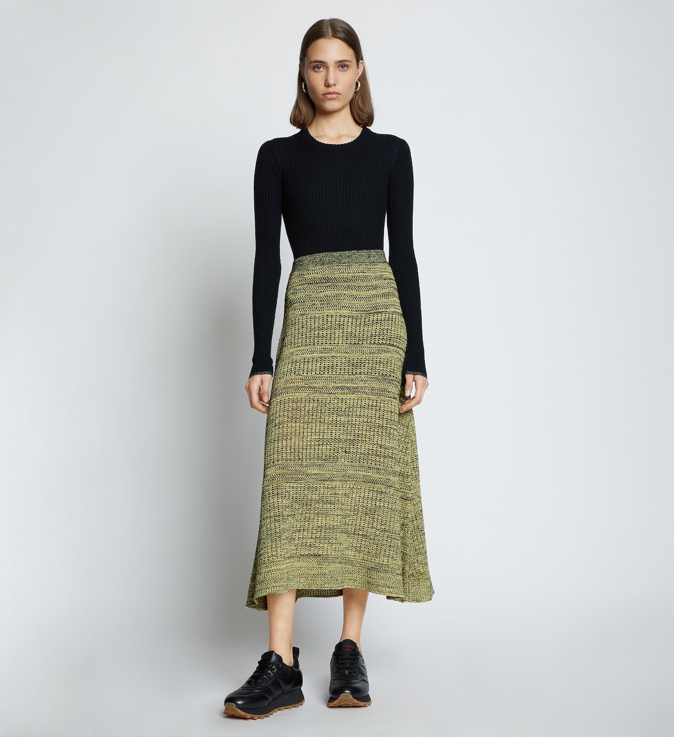 Cotton Silk Pique Knit Skirt