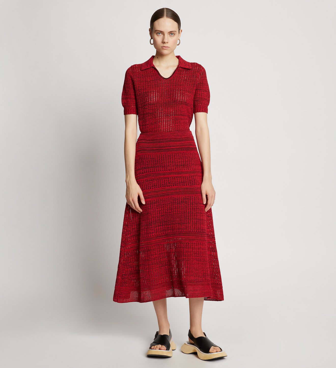 Cotton Silk Pique Skirt