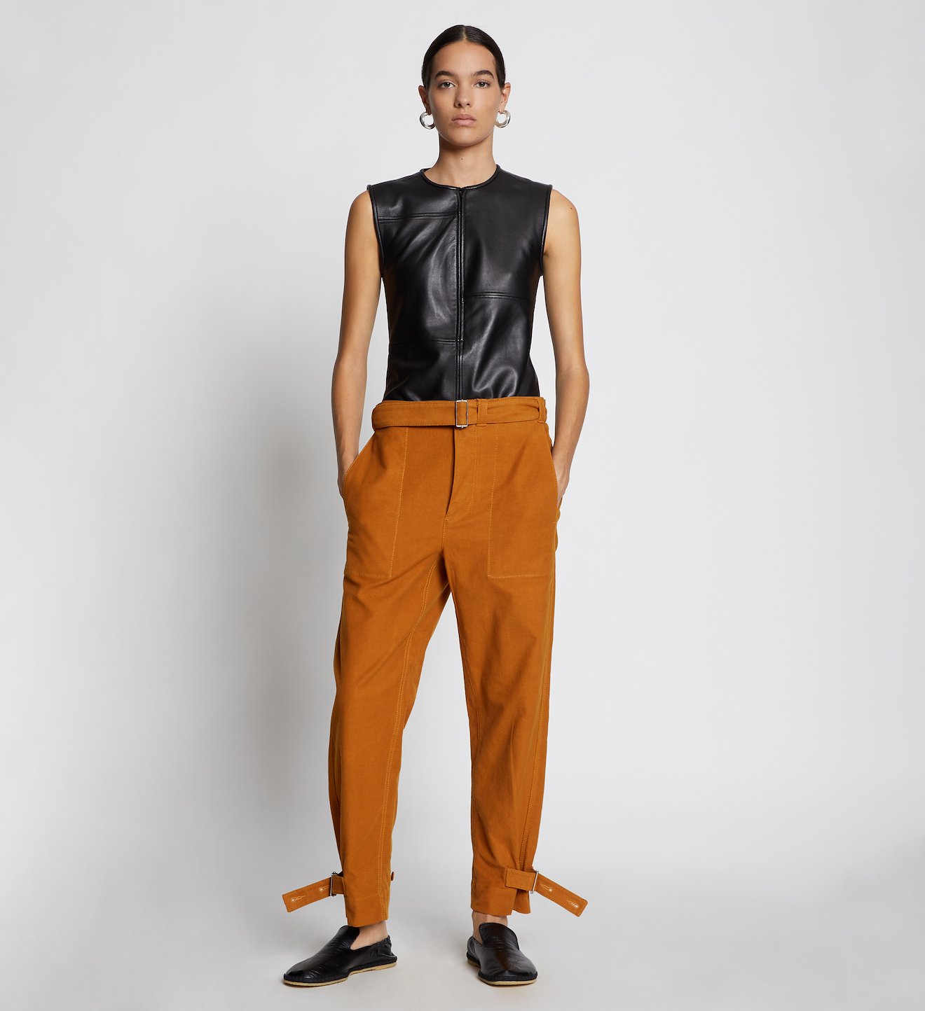 Cotton Twill Tapered Pants