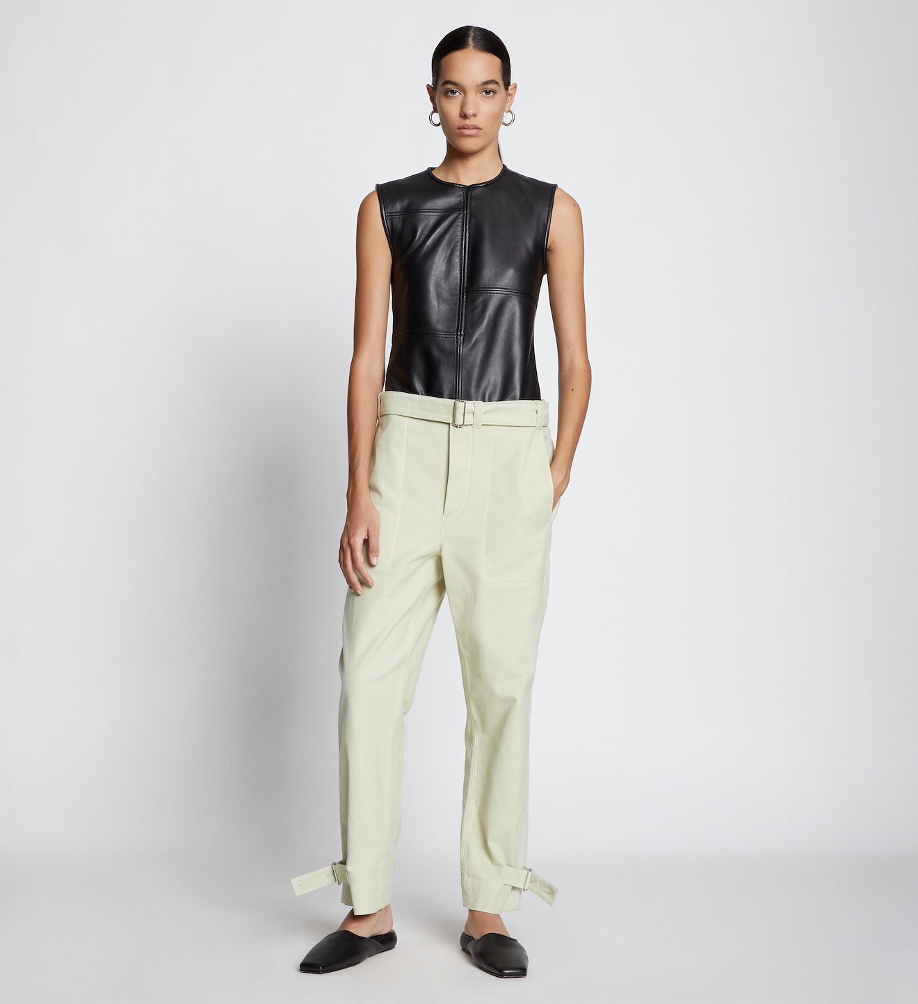 Cotton Twill Tapered Pants