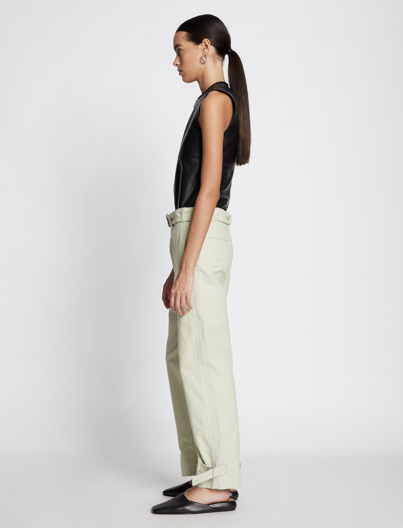 Cotton Twill Tapered Pants #1