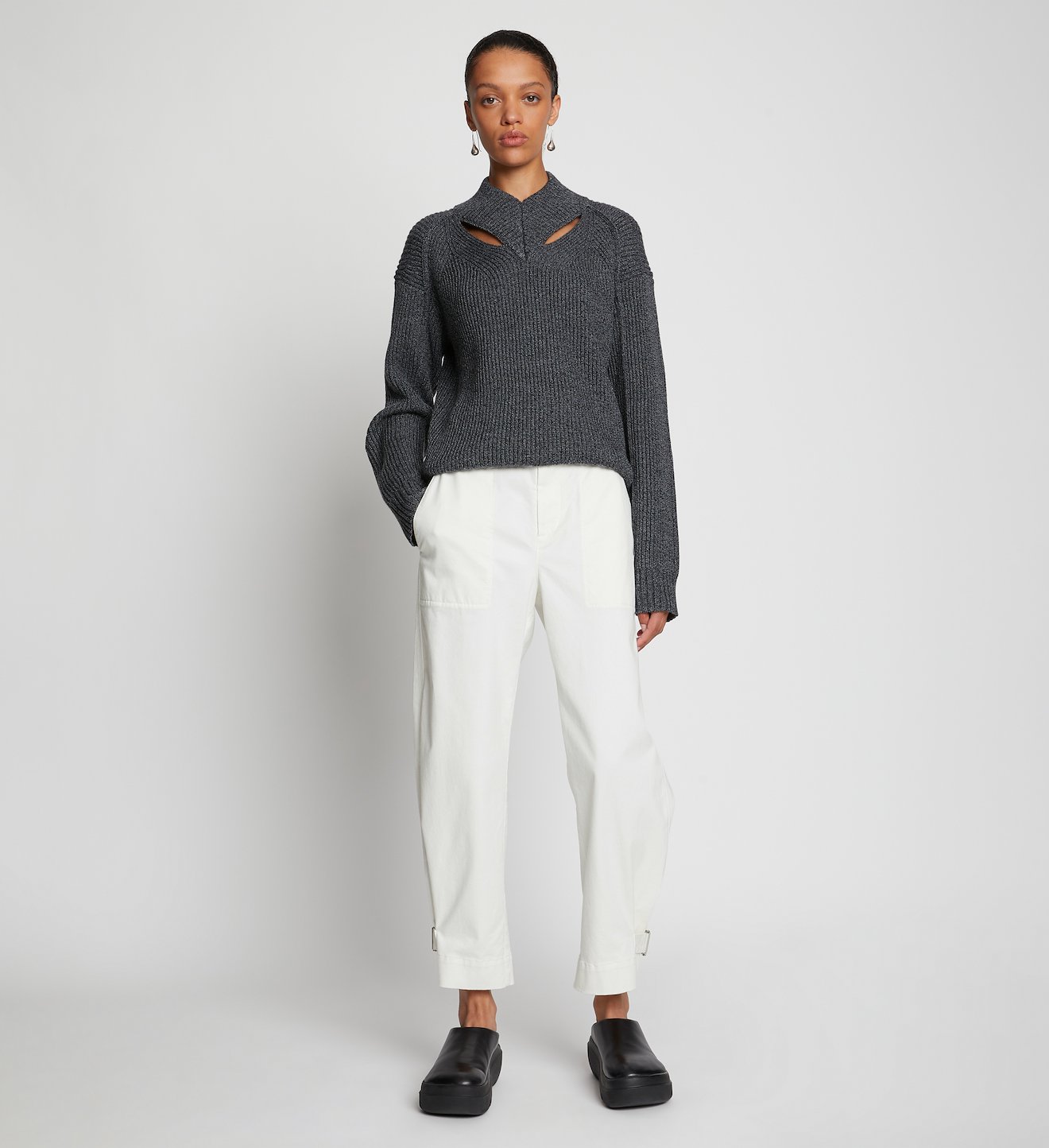 Cotton Twill Tapered Pants