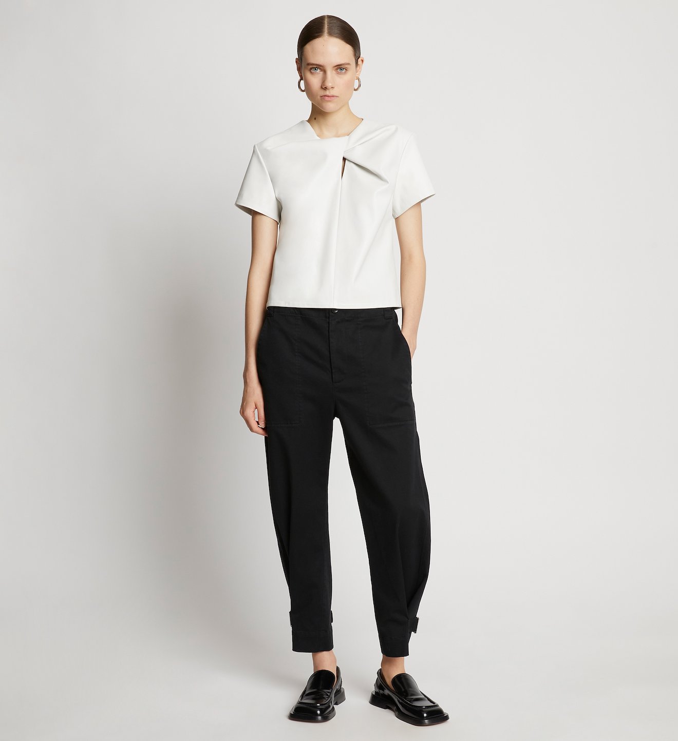 Cotton Twill Tapered Pants