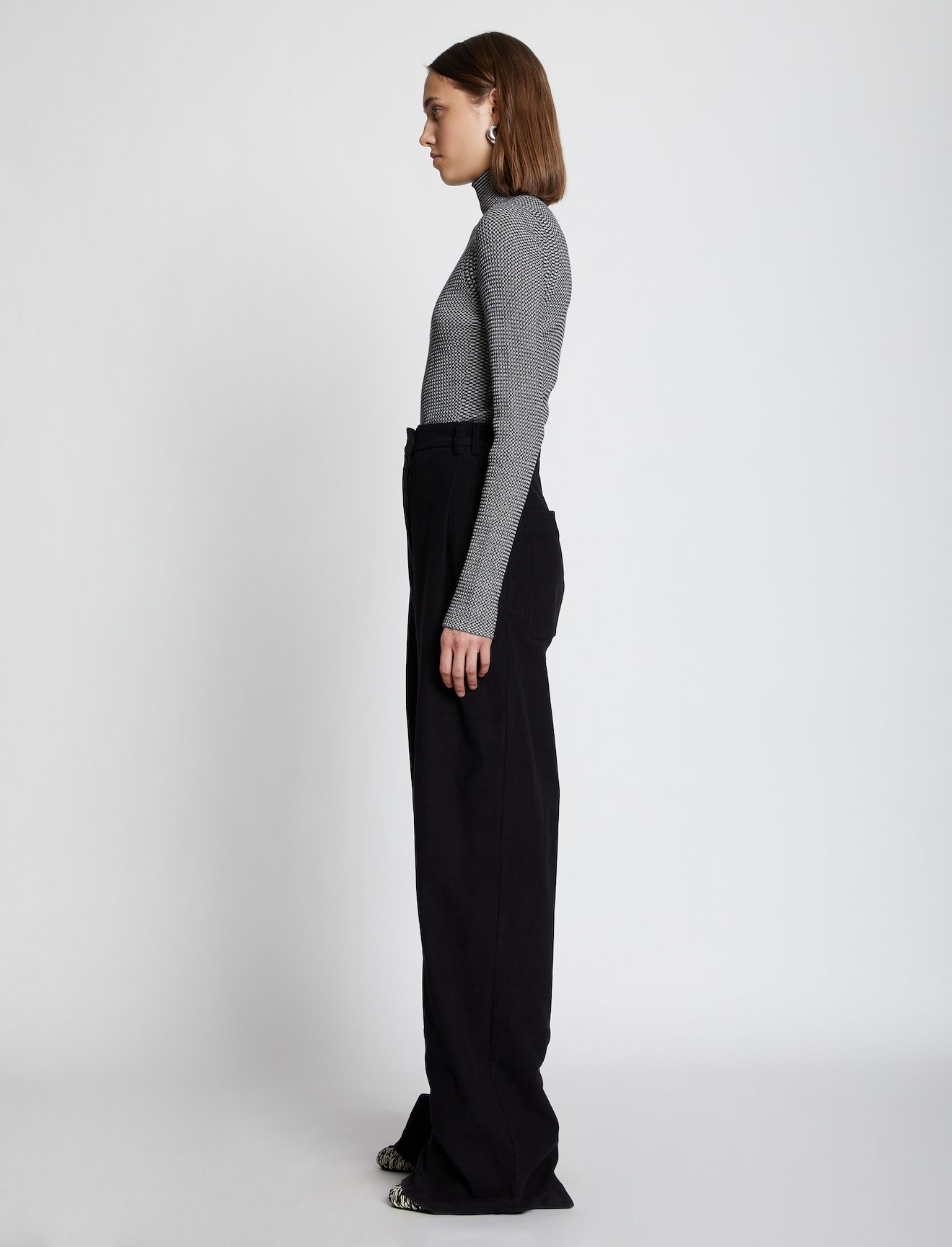 Cotton Twill Wide Leg Pants #1