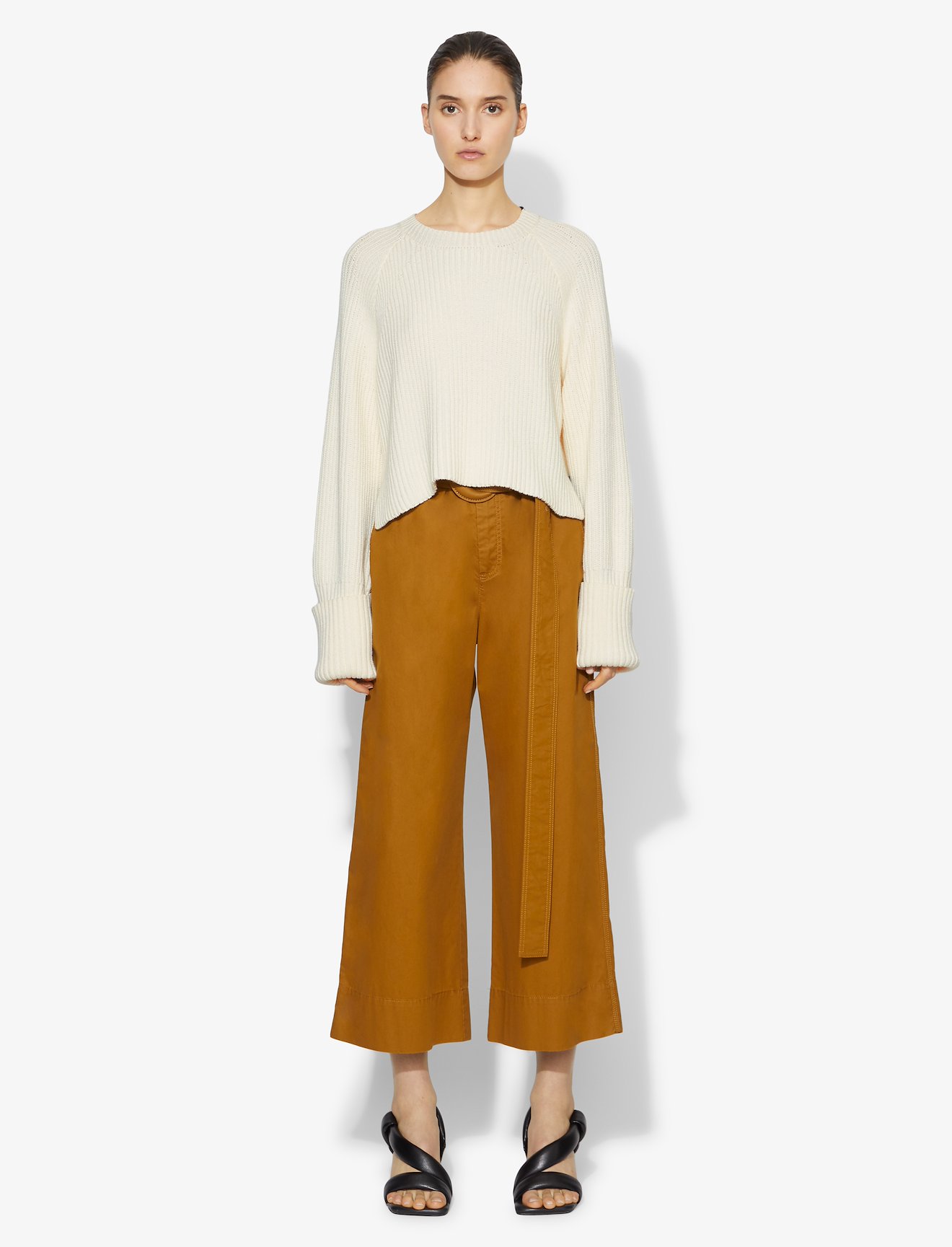 Cotton Wool Cropped Knit Pullover #1