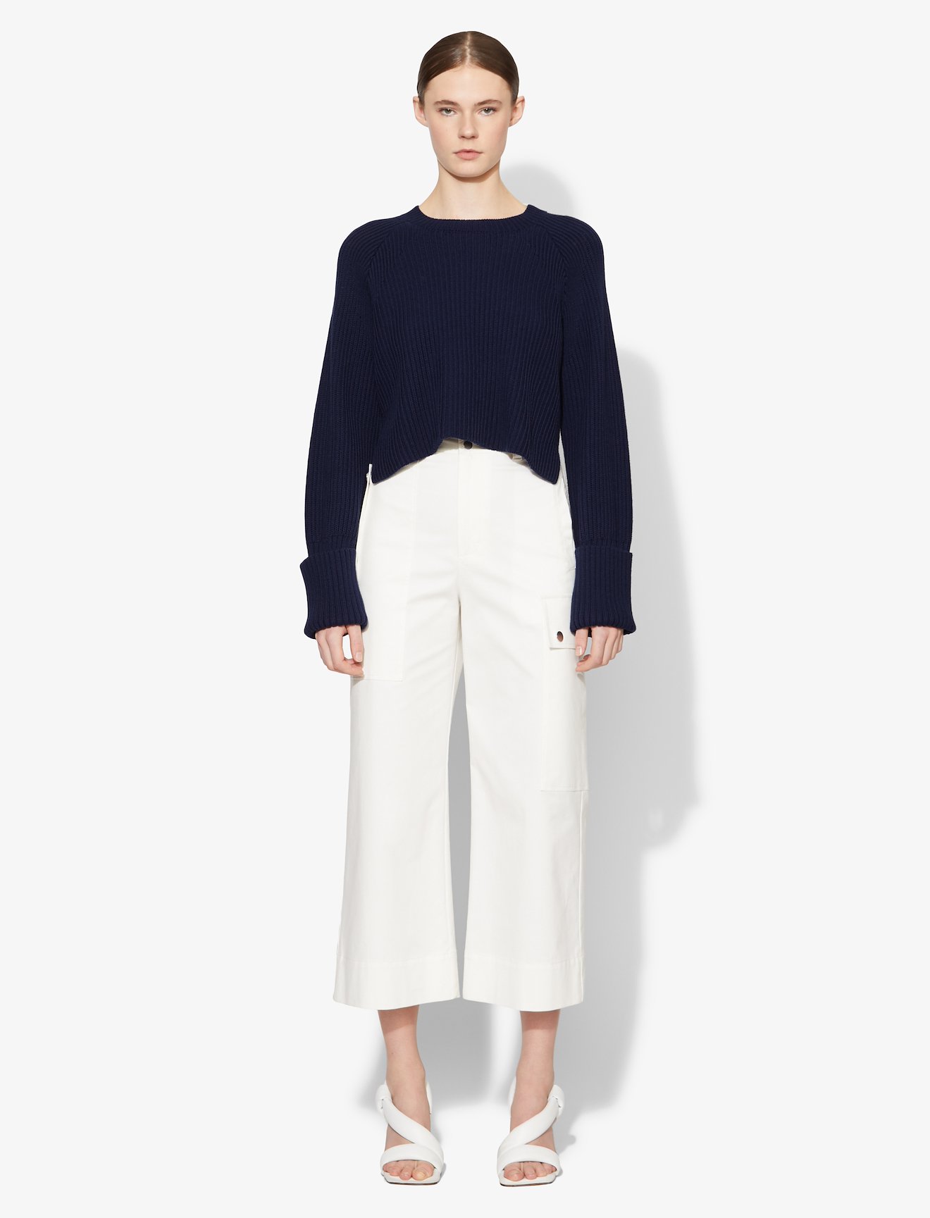 Cotton Wool Cropped Knit Pullover #1