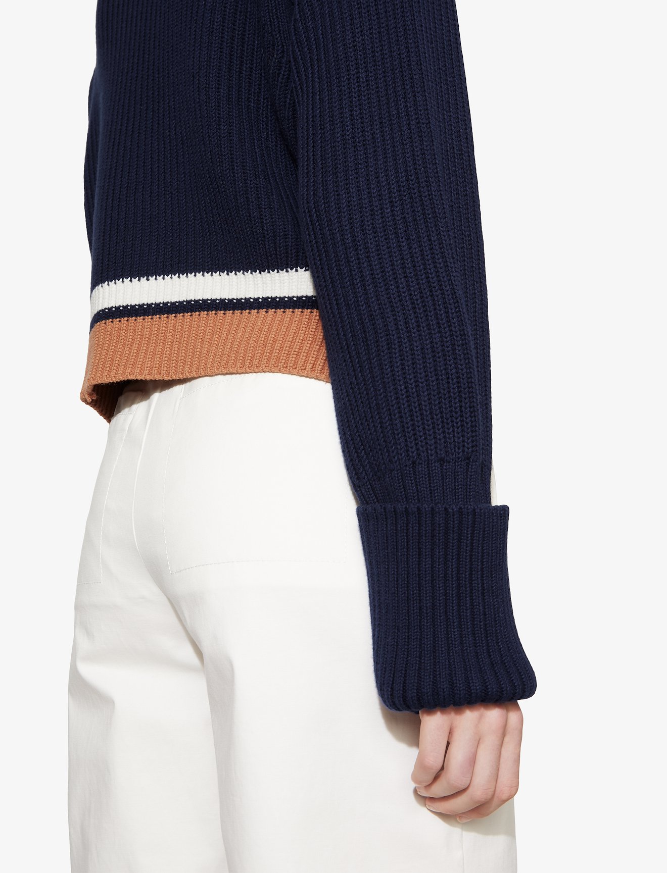 Cotton Wool Cropped Knit Pullover #3