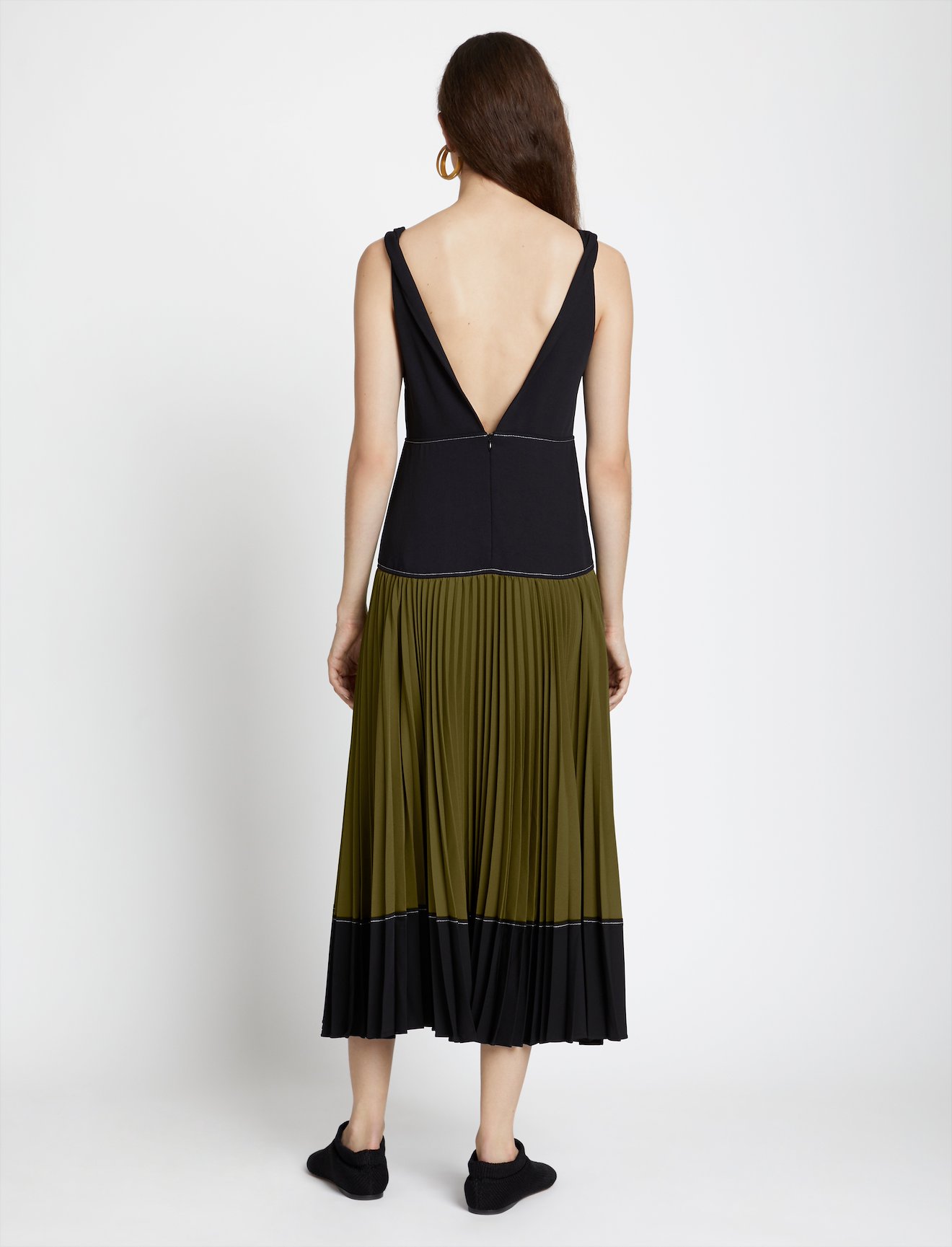 Crepe Colorblock Pleated Dress #2
