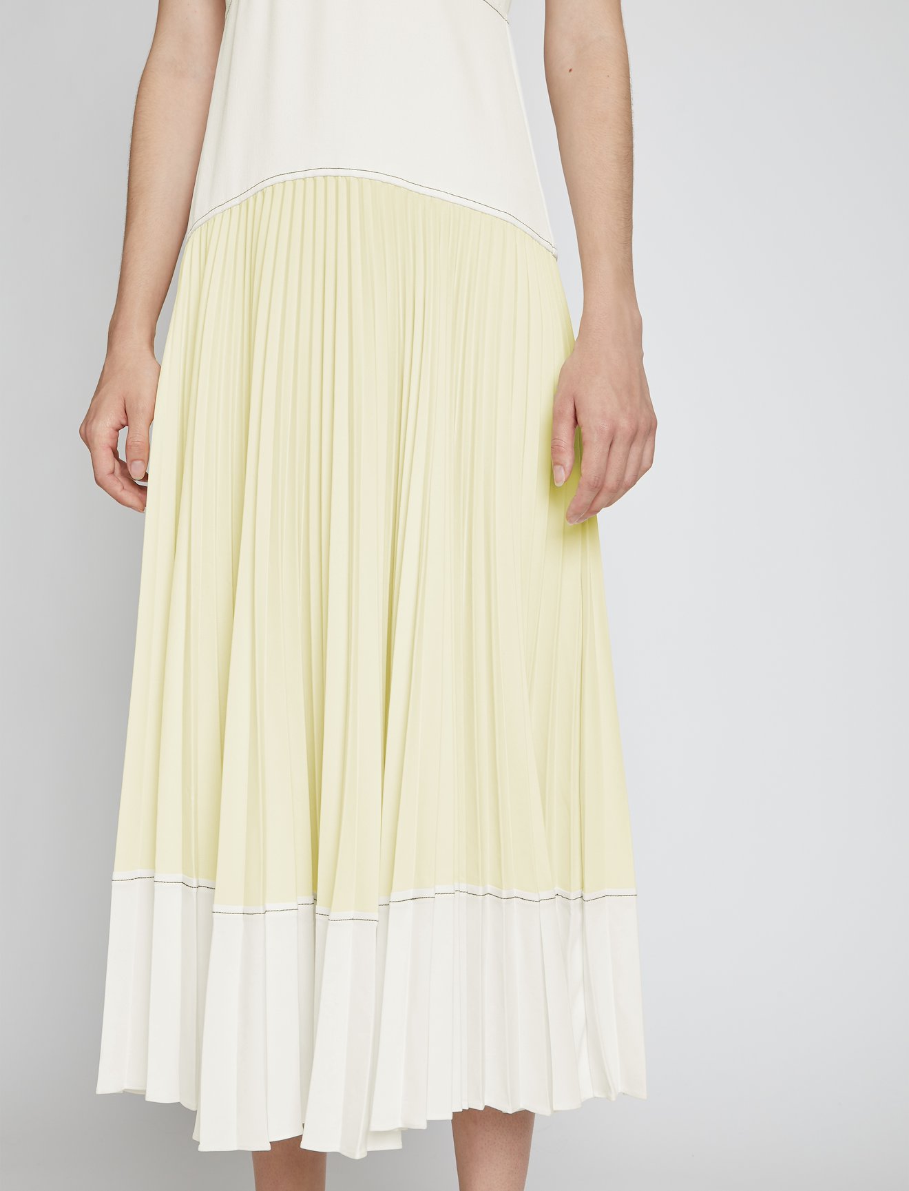 Crepe Colorblock Pleated Dress #3