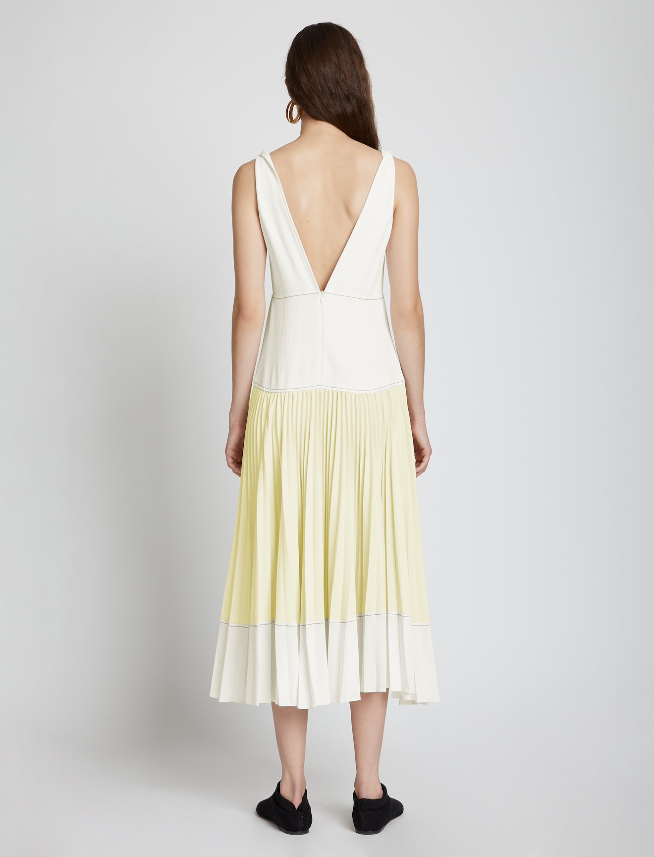 Crepe Colorblock Pleated Dress #2