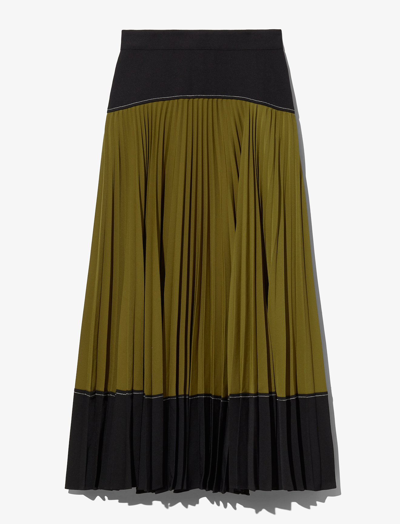 Crepe Colorblock Pleated Skirt #4