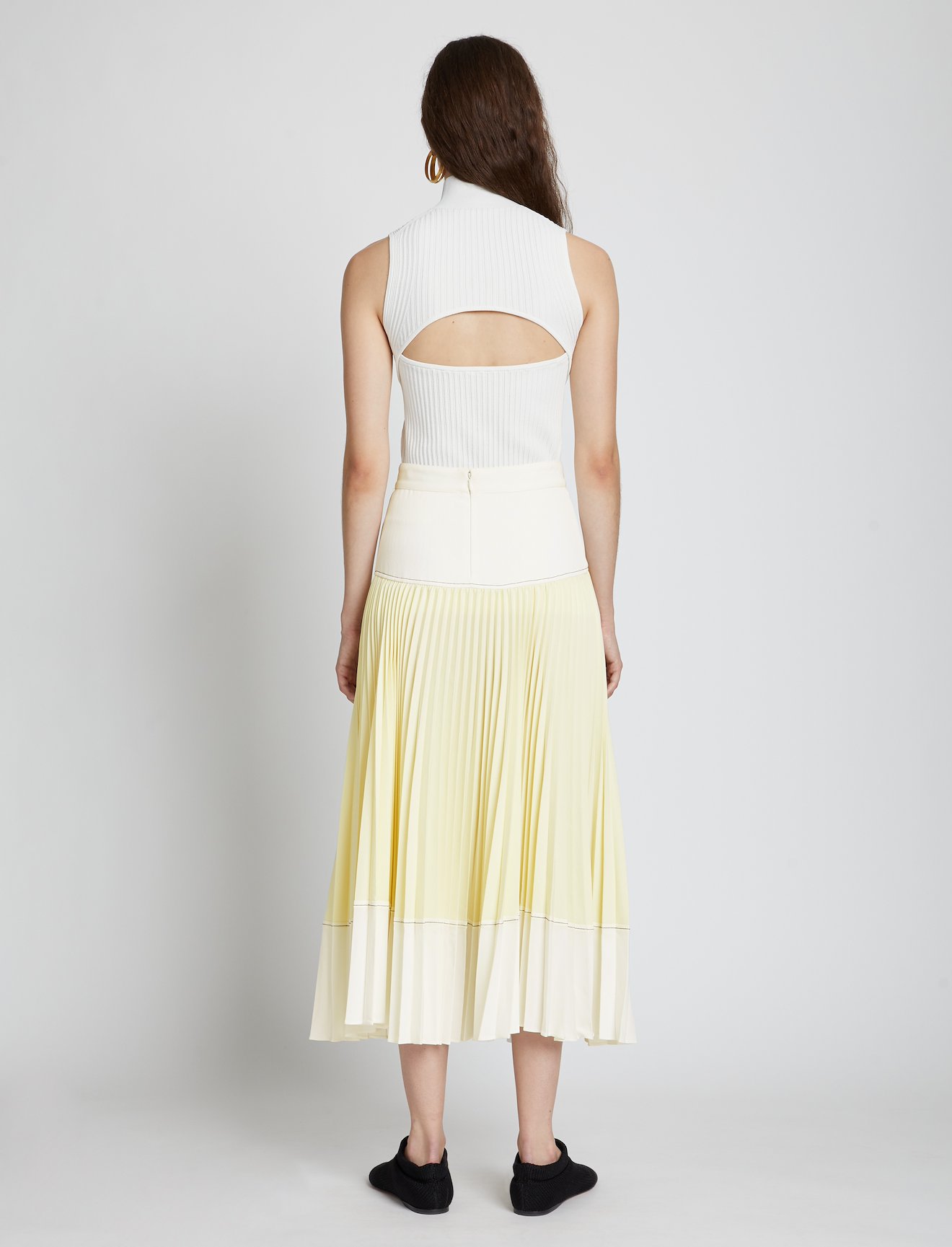 Crepe Colorblock Pleated Skirt #2