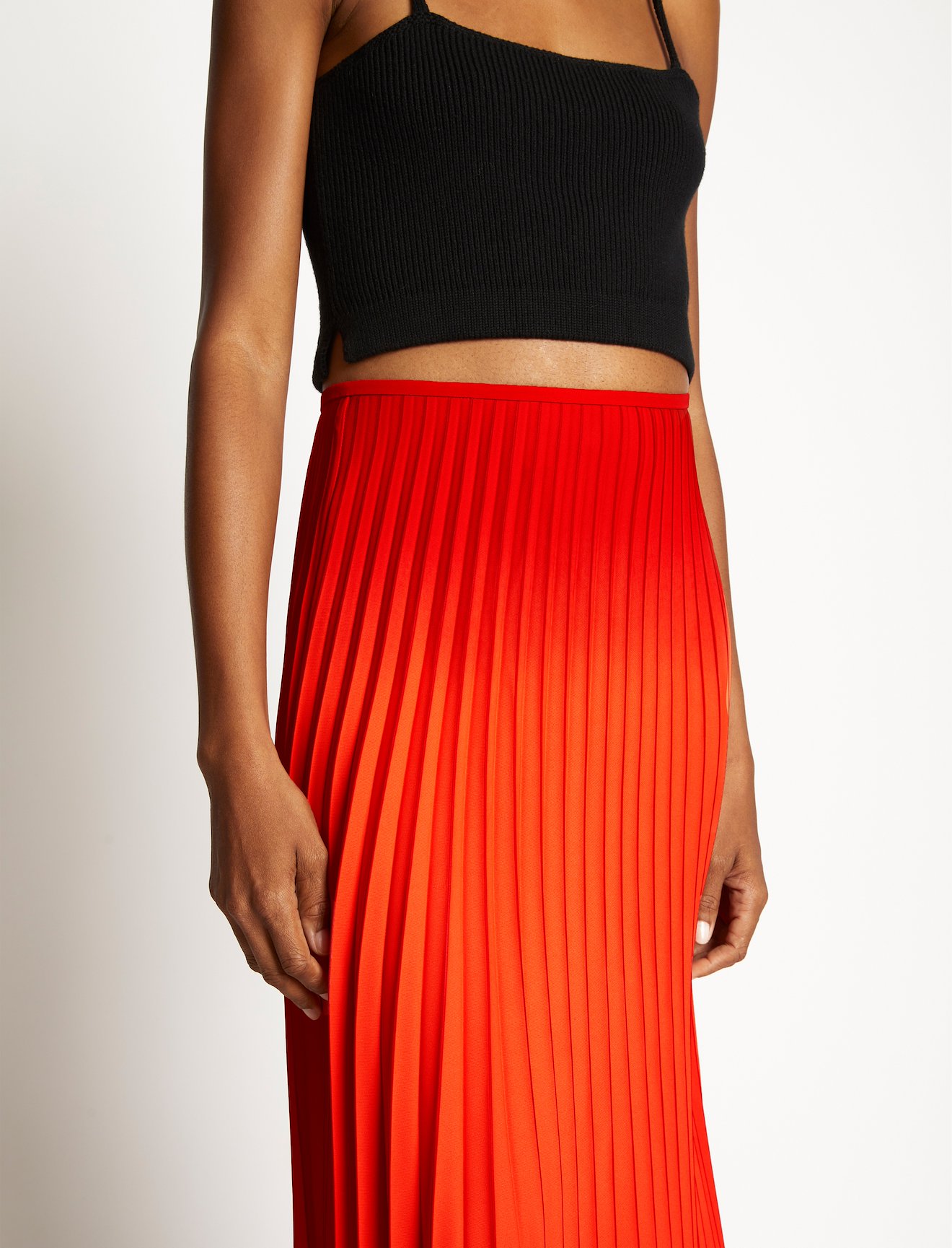 Crepe Pleated Midi Skirt #3