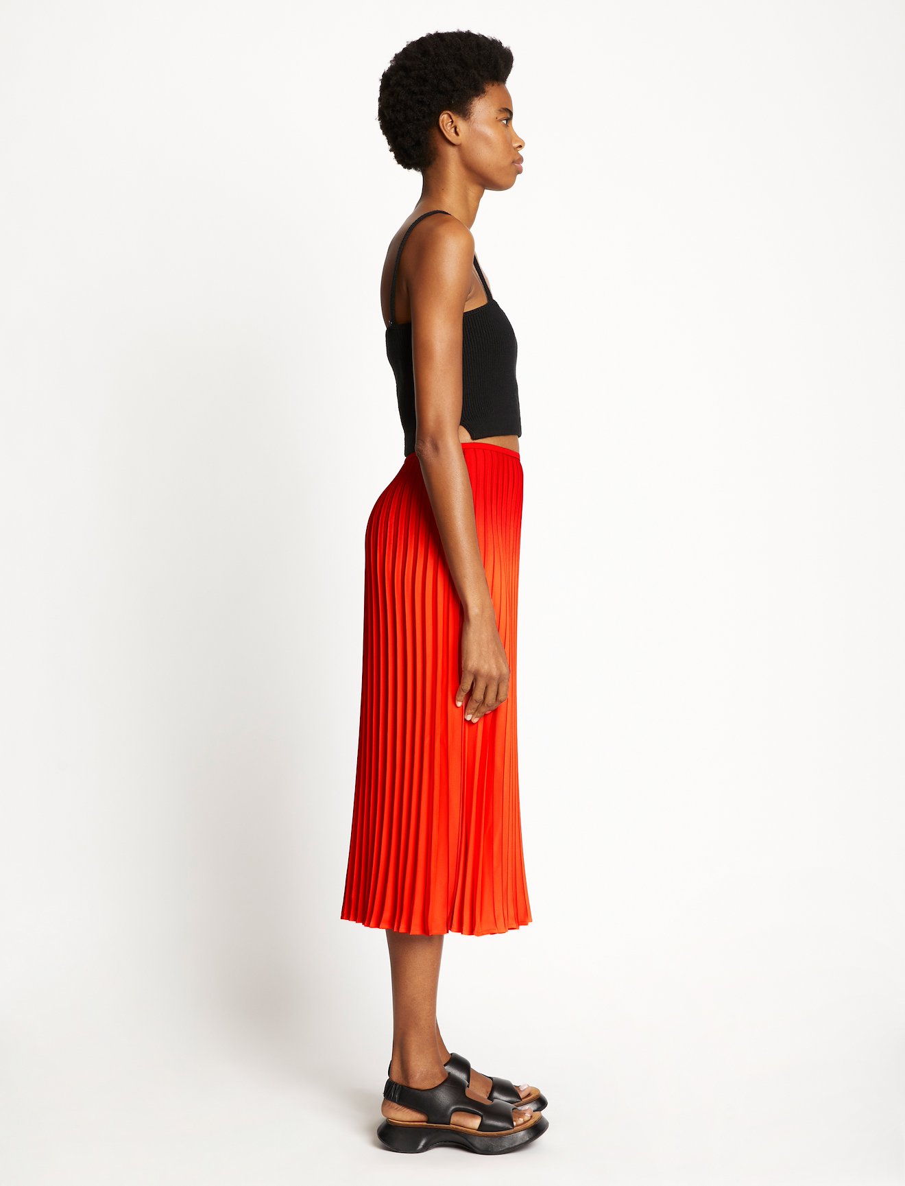 Crepe Pleated Midi Skirt #1