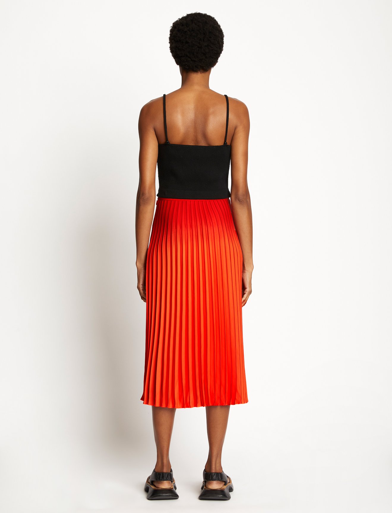 Crepe Pleated Midi Skirt #2